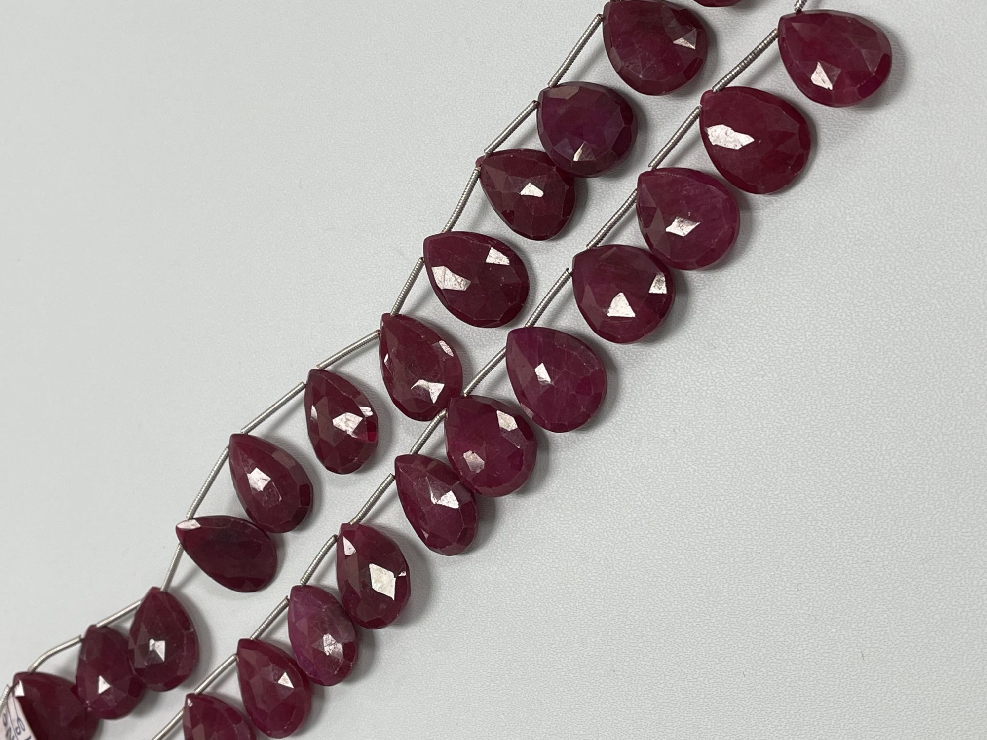 Dyed Ruby Pear Faceted