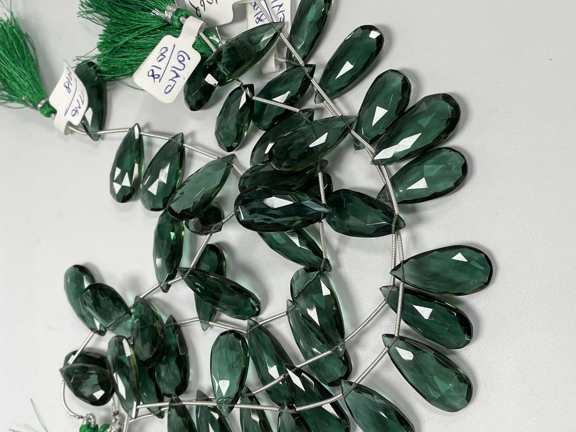 Green Hydro Quartz Long Pear Faceted