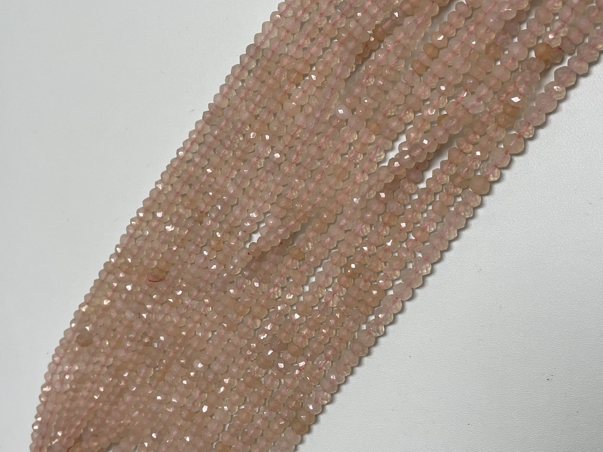 Rose Quartz Rondelle Faceted