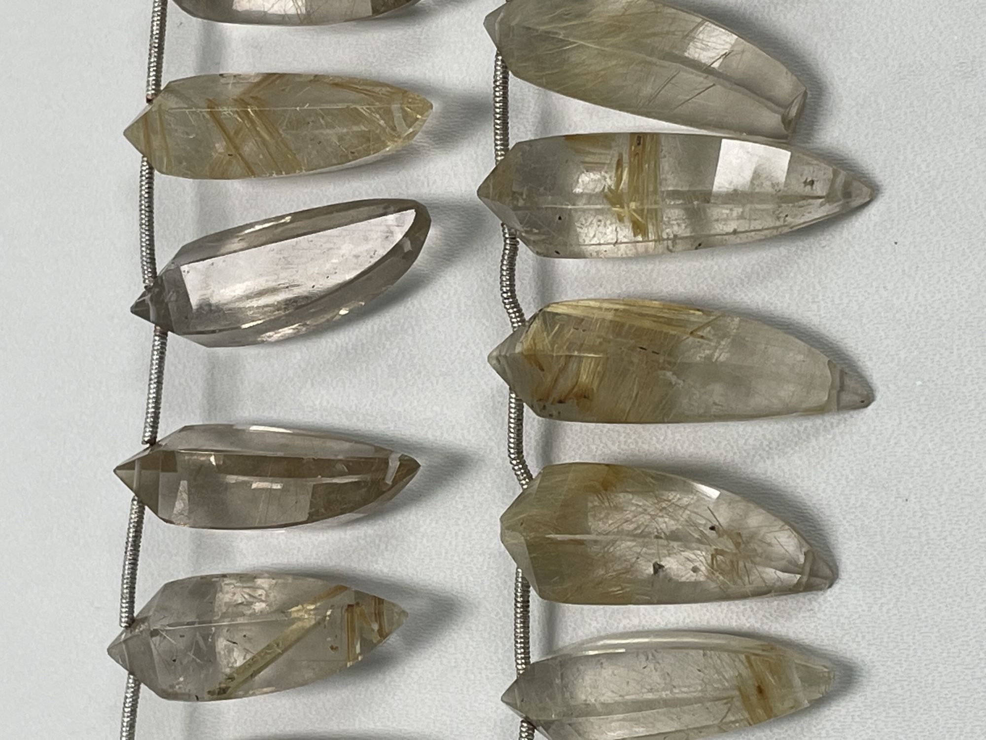 Golden Rutilated Hydro Quartz Okra Faceted