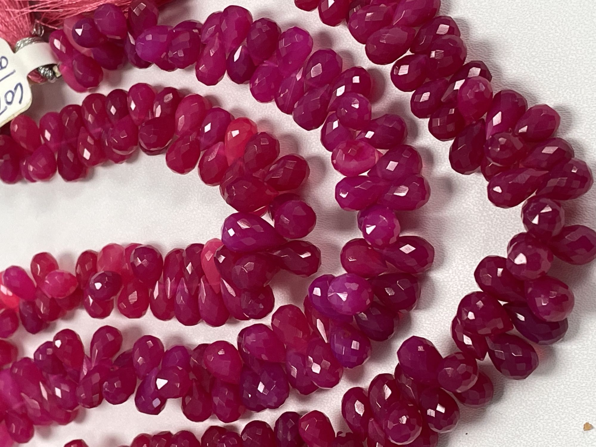 Pink Chalcedony Drop Faceted