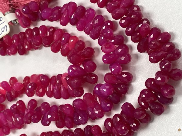 Pink Chalcedony Drop Faceted