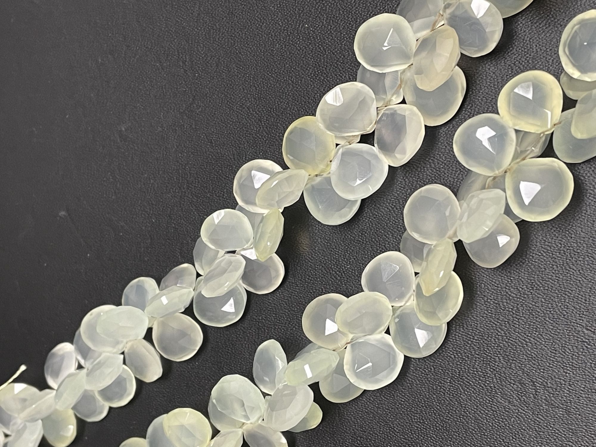Light Green Chalcedony Heart Faceted
