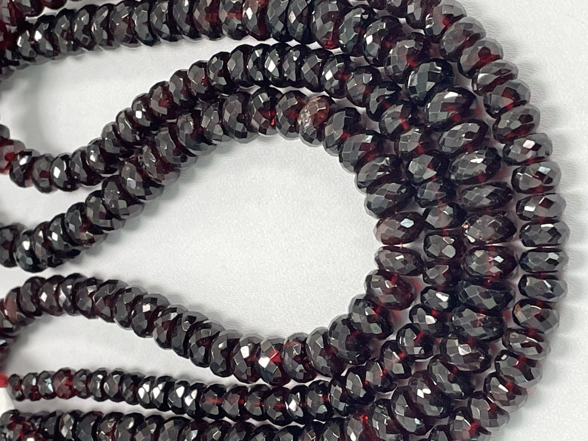 Red Garnet Rondelle Faceted