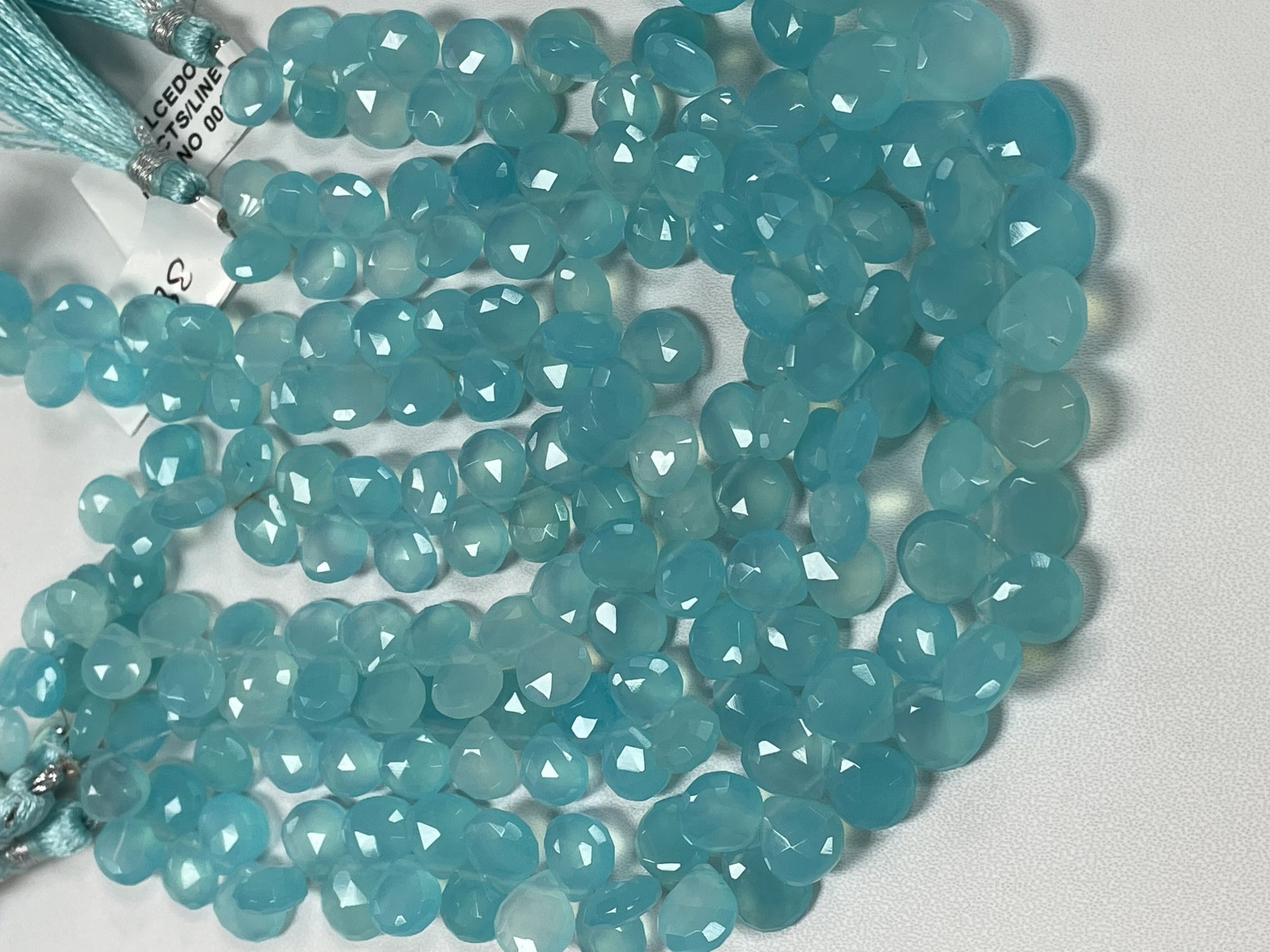 Aqua Chalcedony Heart Faceted