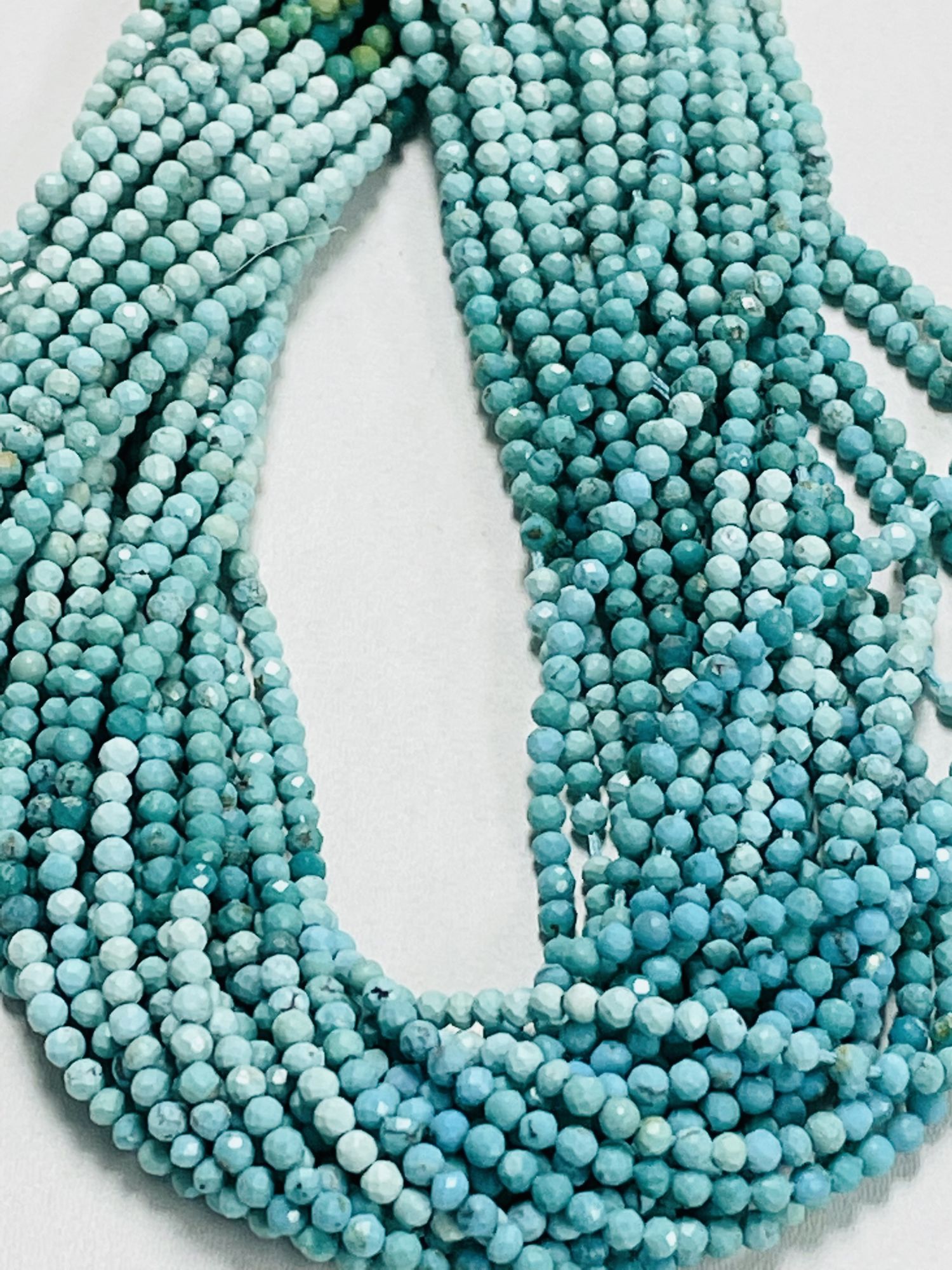 Shaded Arizona Turquoise Rondelle Faceted