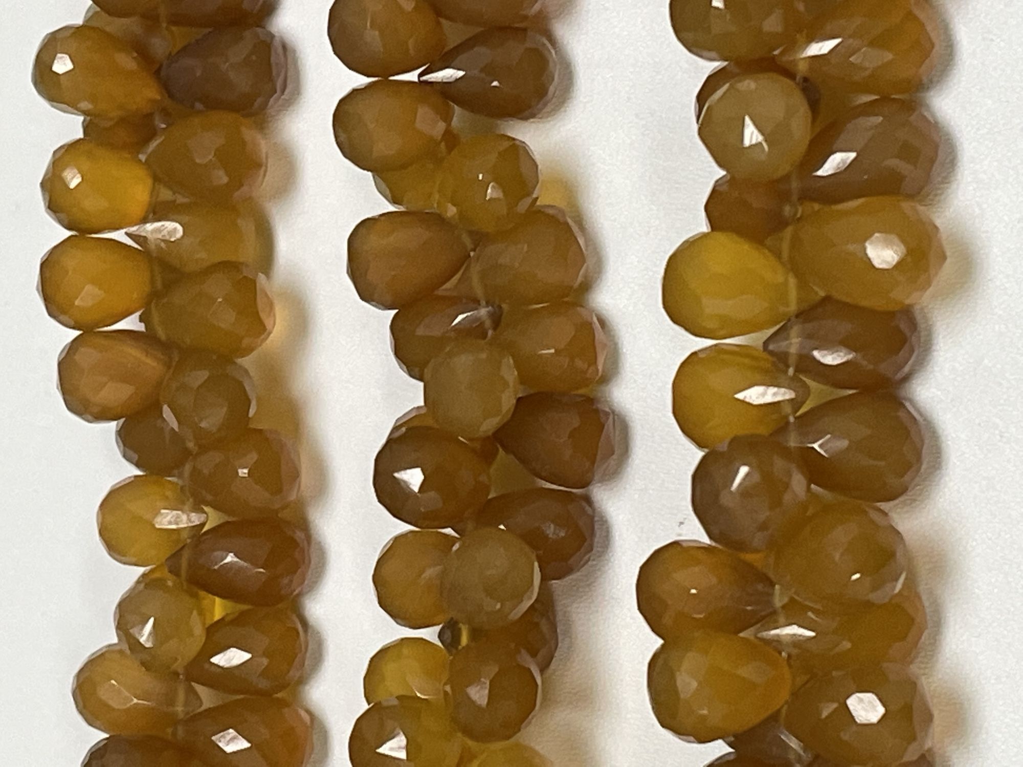 Brown Chalcedony Drop Faceted