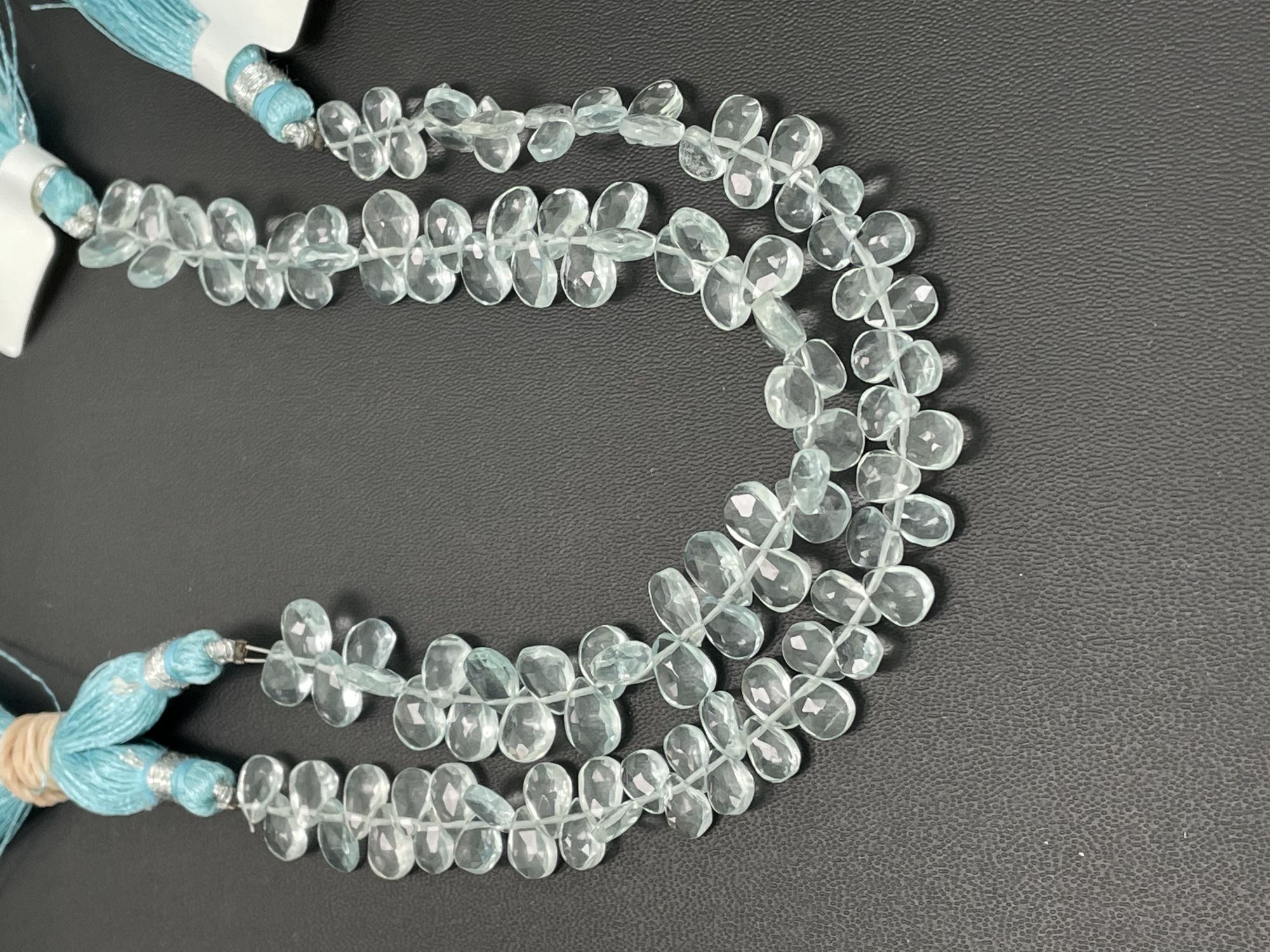 Aquamarine Hydro Quartz Pear Faceted