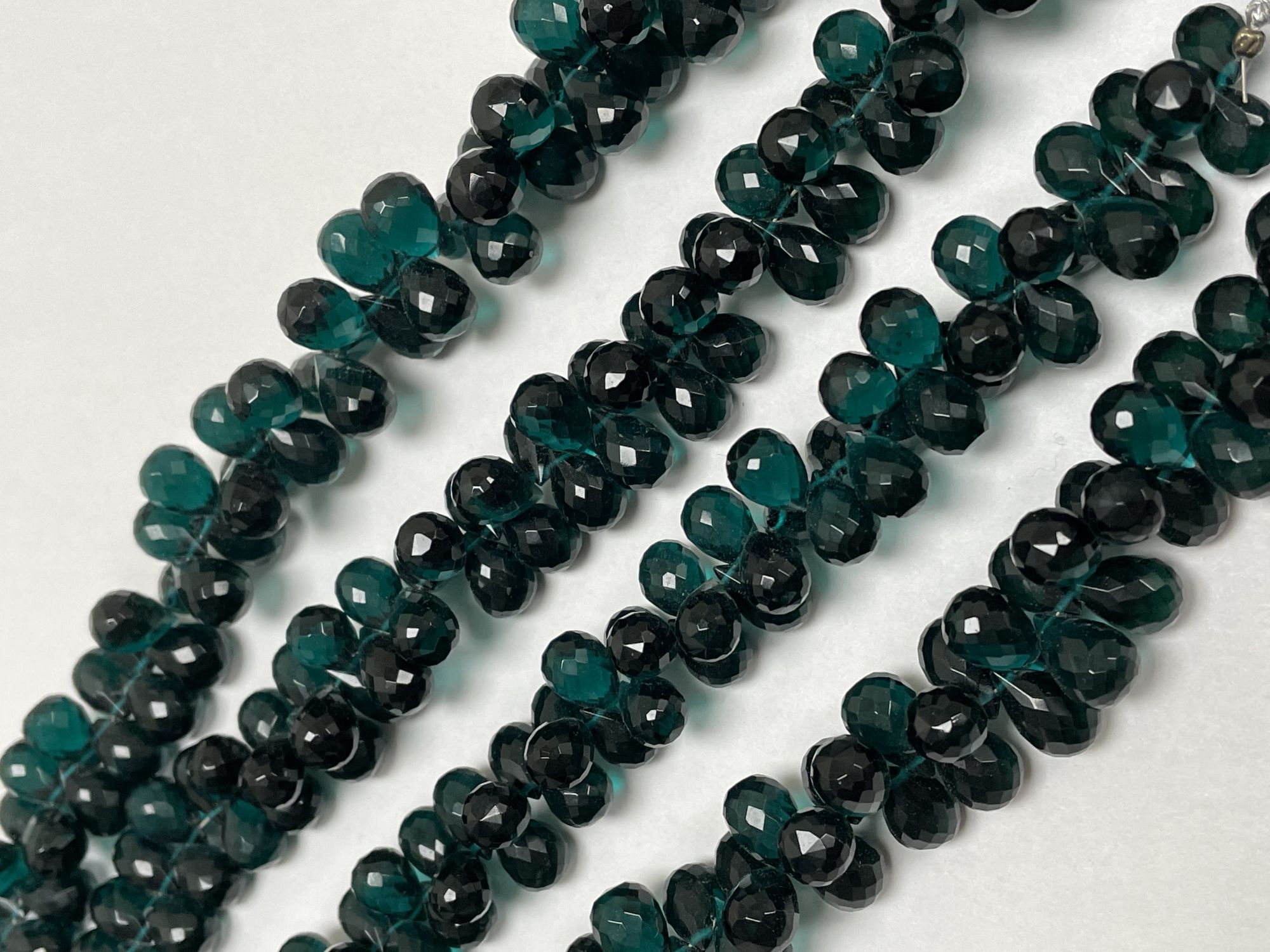 Teal Hydro Quartz Drop Faceted