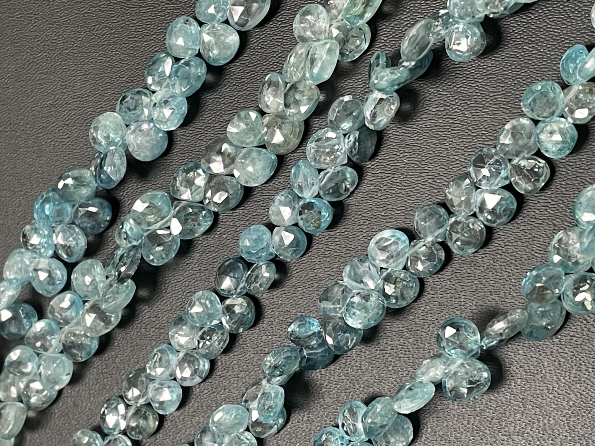Blue Zircon Heart Faceted