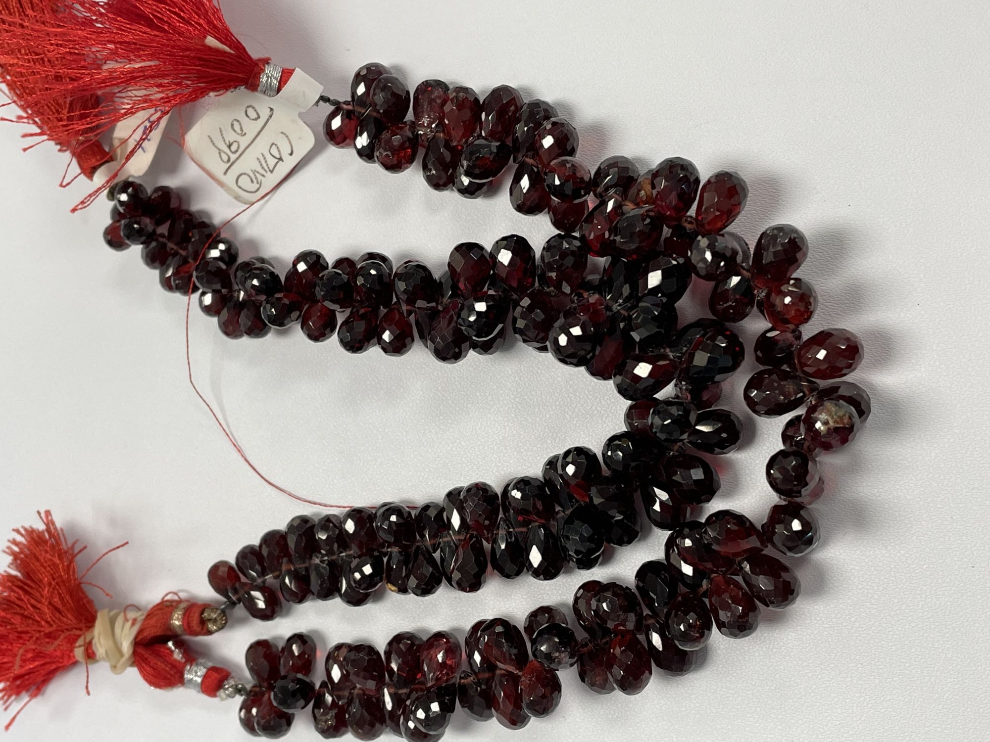 Red Garnet Drop Faceted