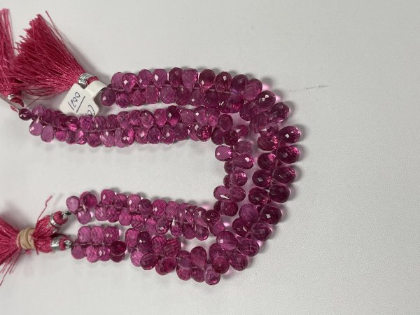 Rubilite Hydro Quartz Drop Faceted