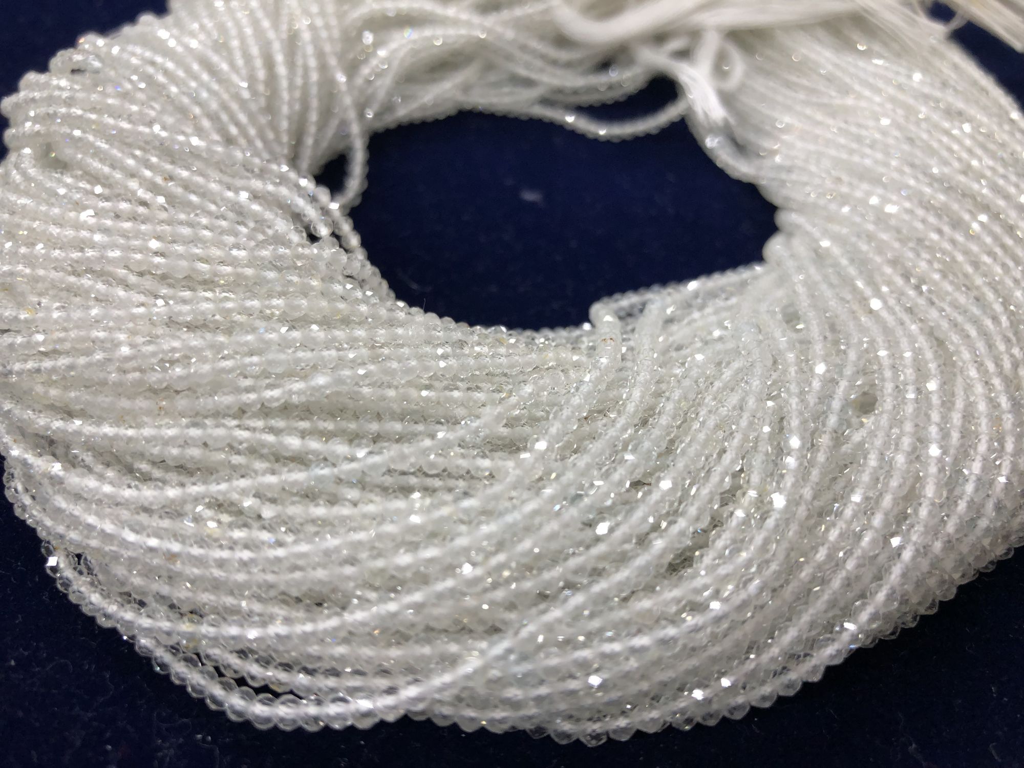Natural White Topaz Rondelles Faceted