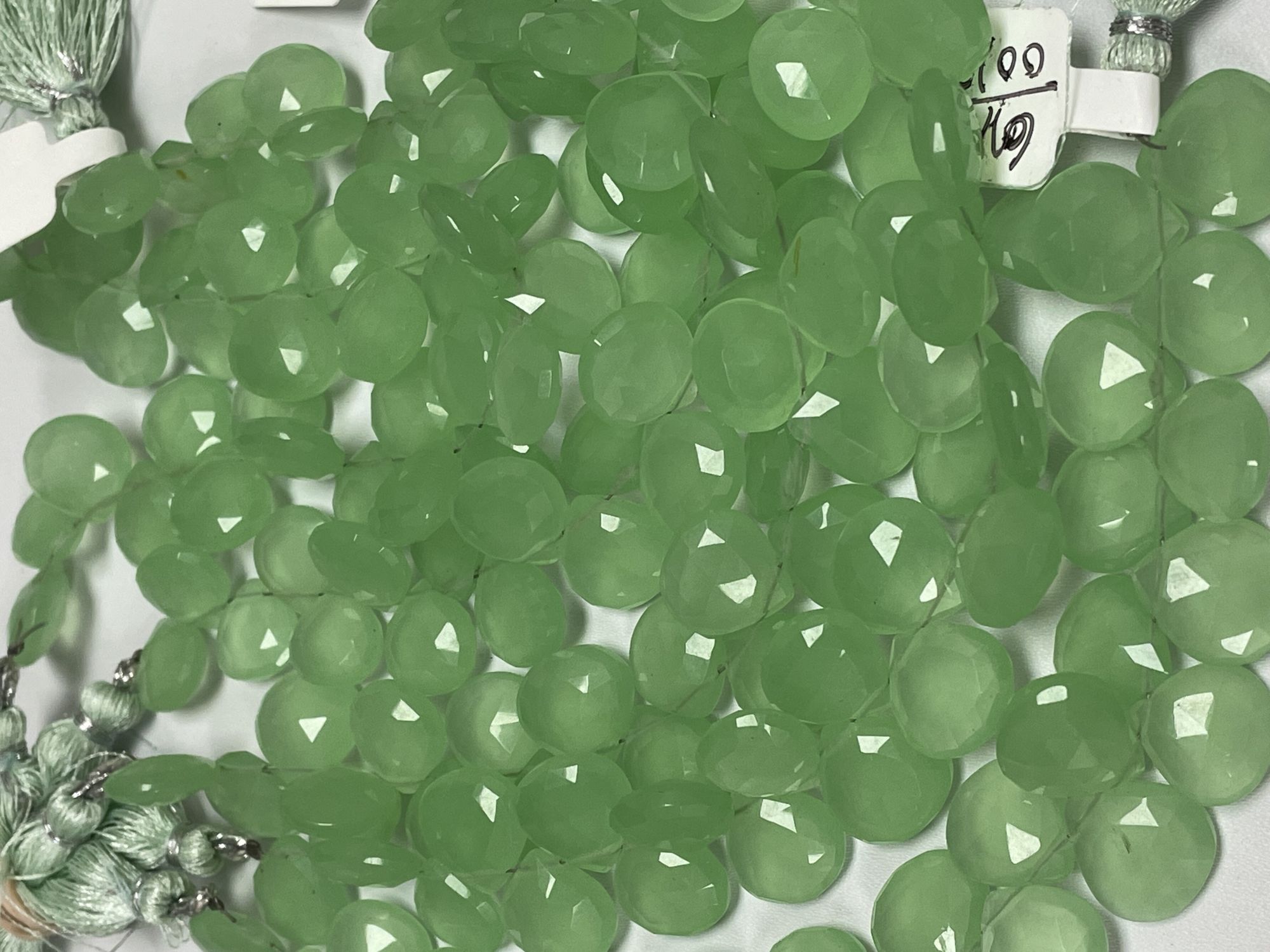 Green Chalcedony Heart Faceted