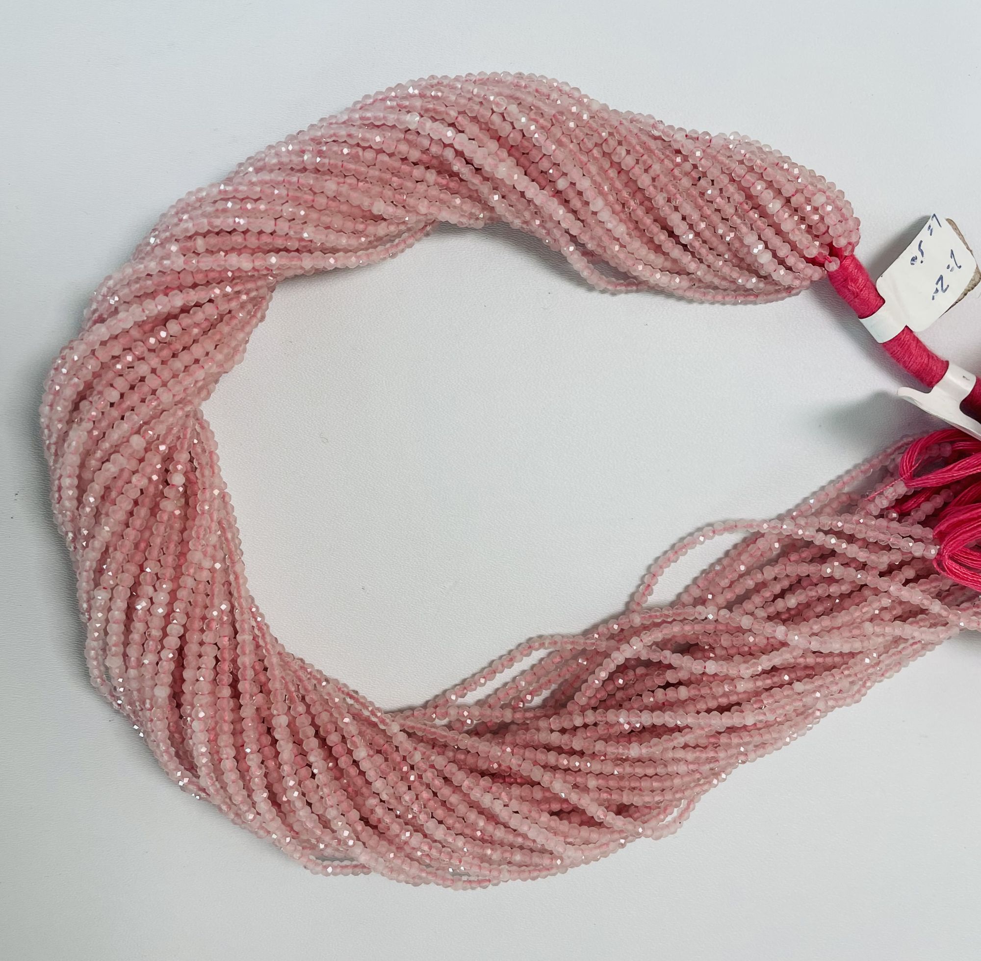 Rose Quartz Rondelle faceted