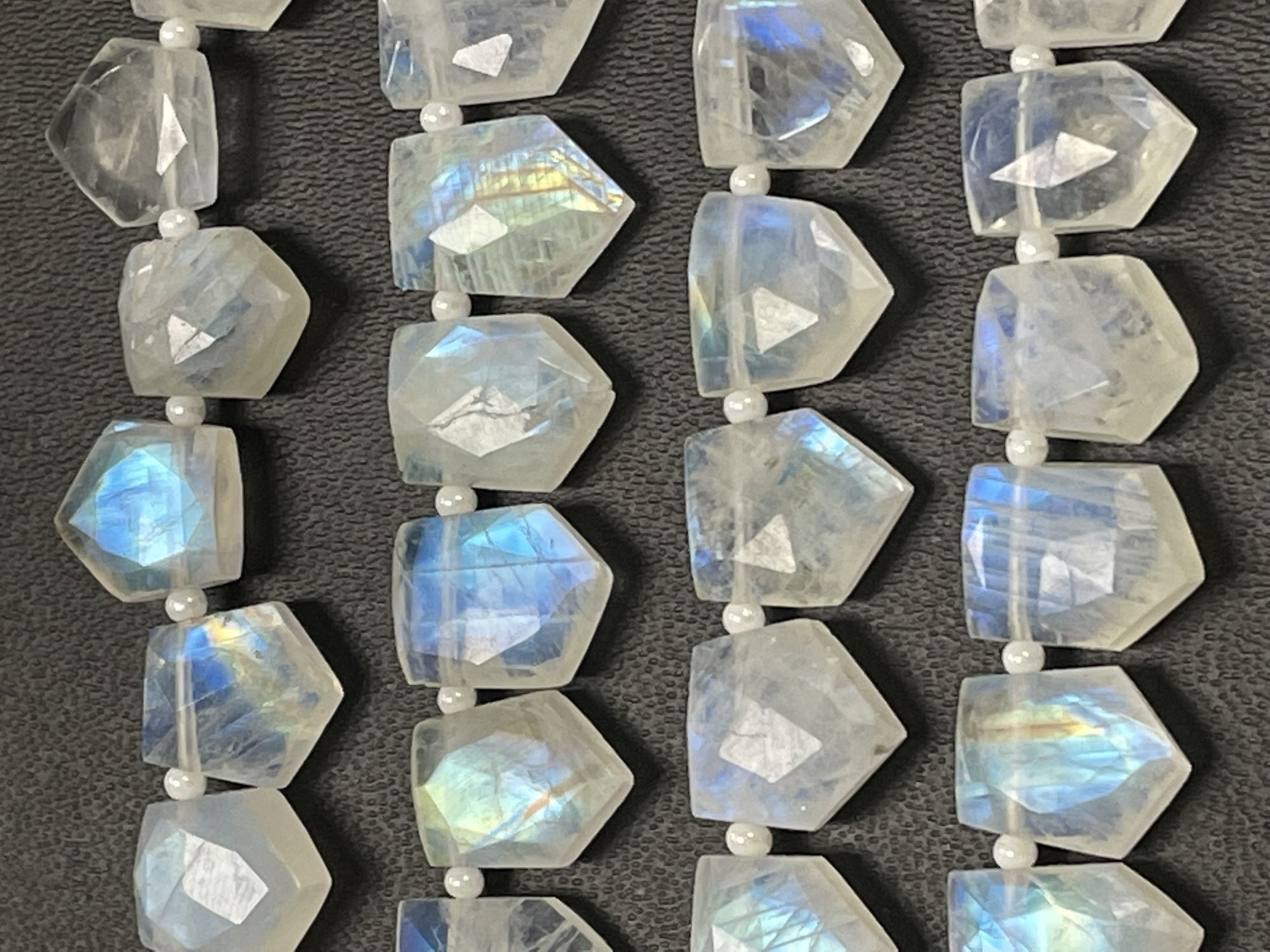 Rainbow Moonstone Fan Cut Faceted