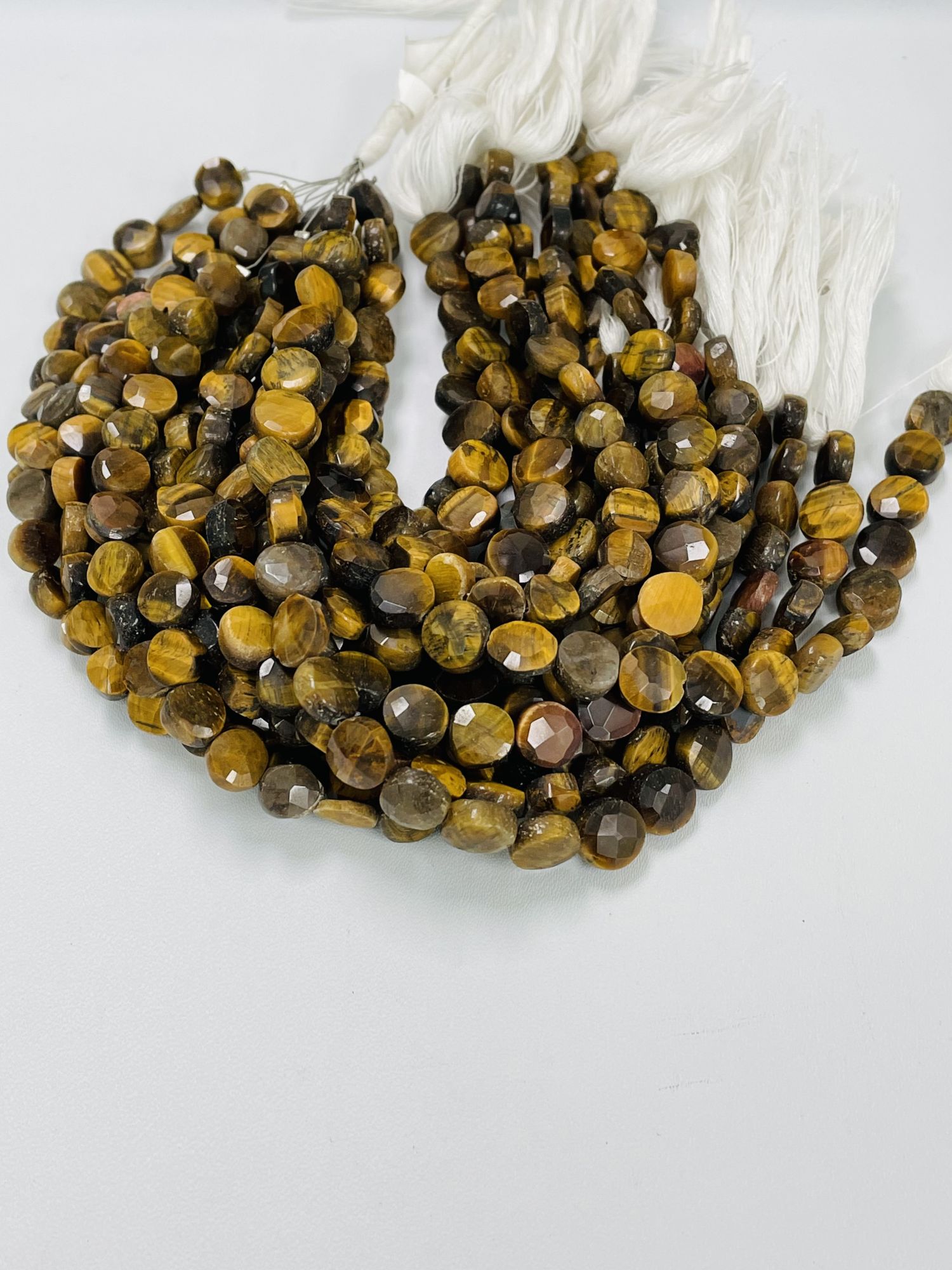 Golden Cats Eye Coin Faceted