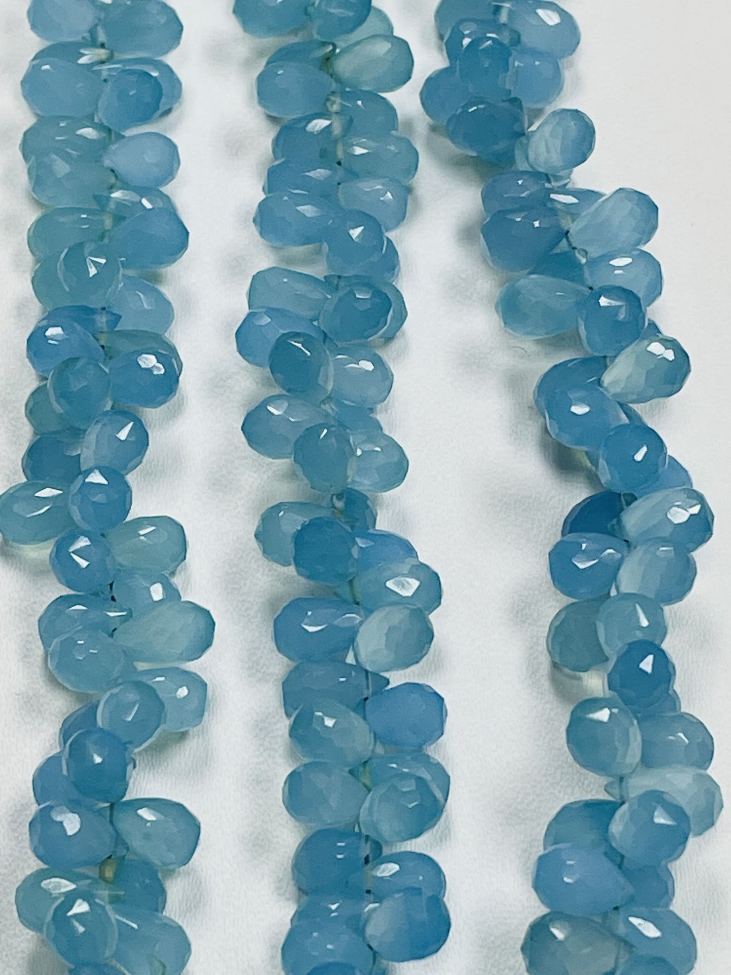 Blue Chalcedony Drop Faceted