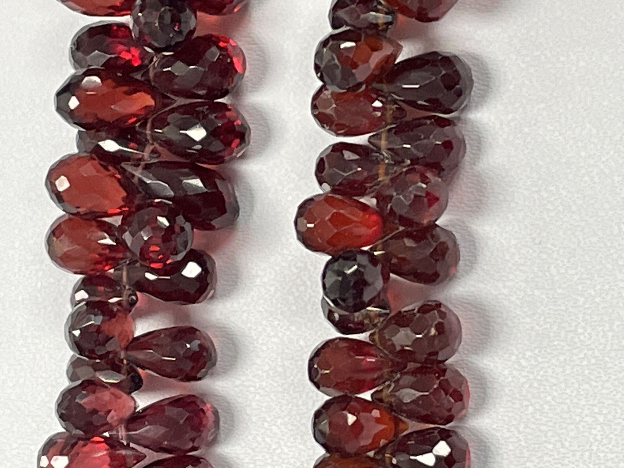 Red Garnet Drop Faceted