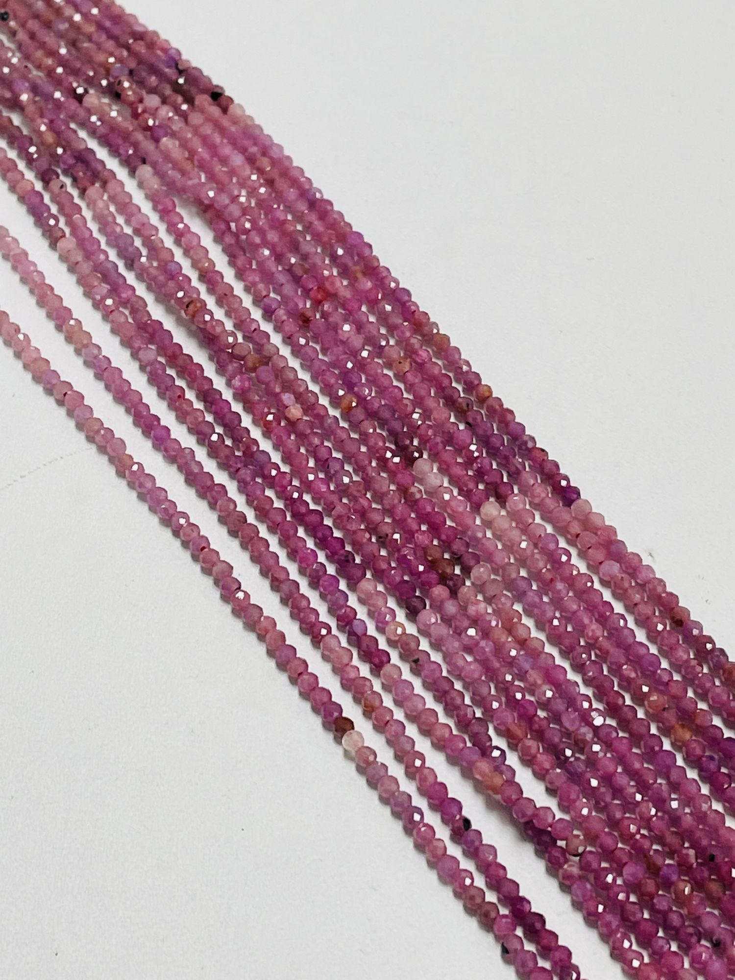 Shaded Pink Ruby Rondelle Faceted