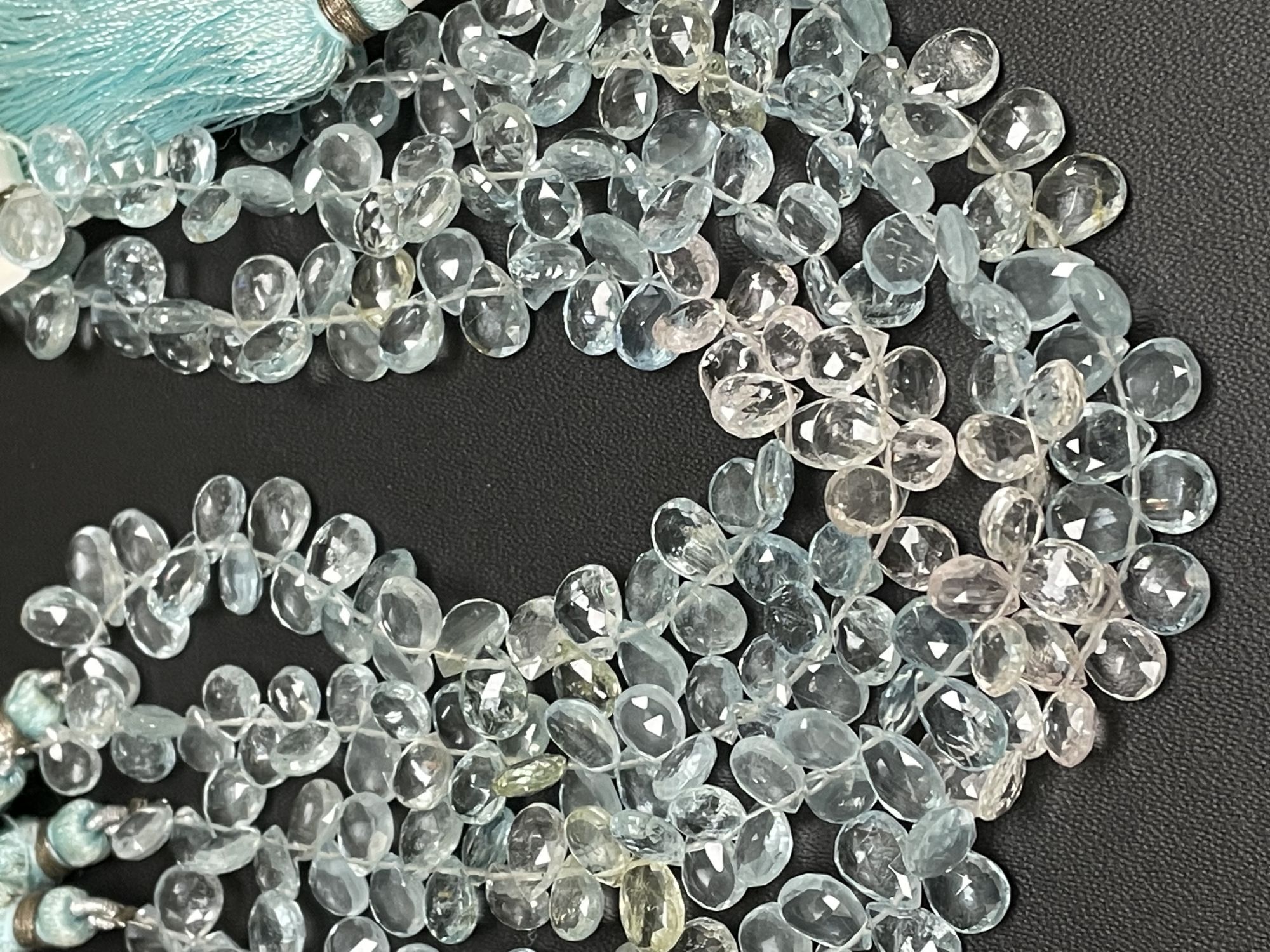 Multi Aquamarine Pear Faceted