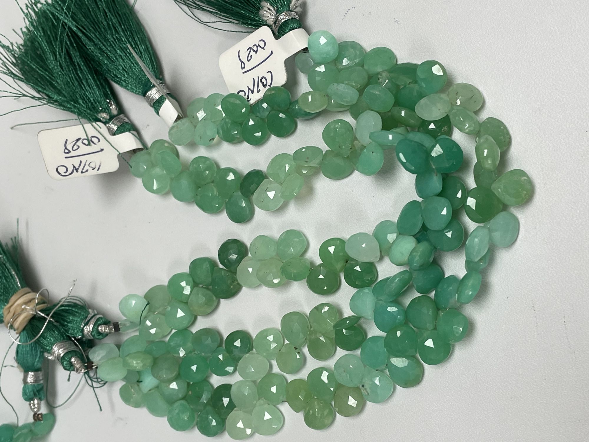 Chrysoprase Hearts Faceted