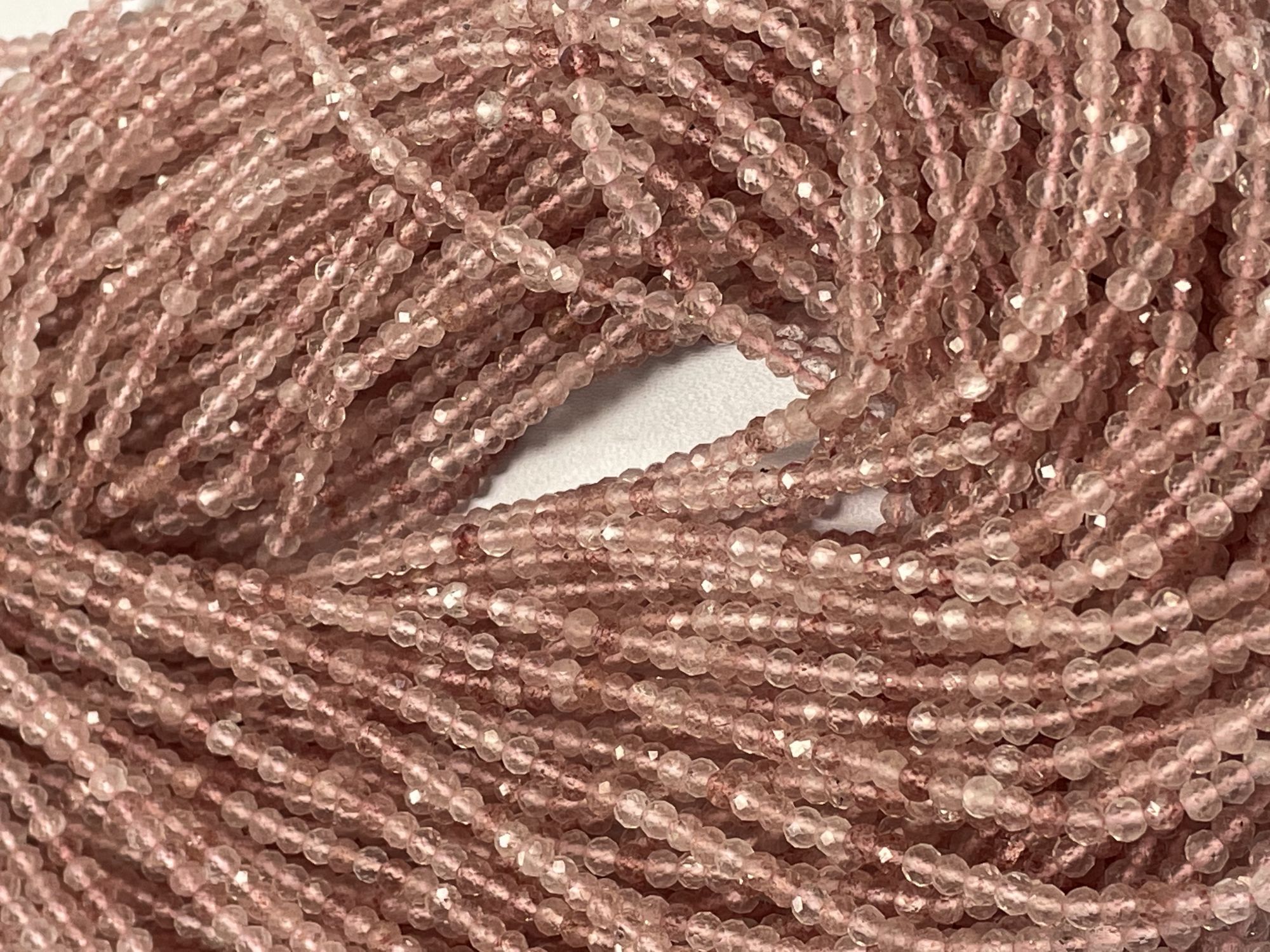 Pink Strawberry Quartz Round Faceted