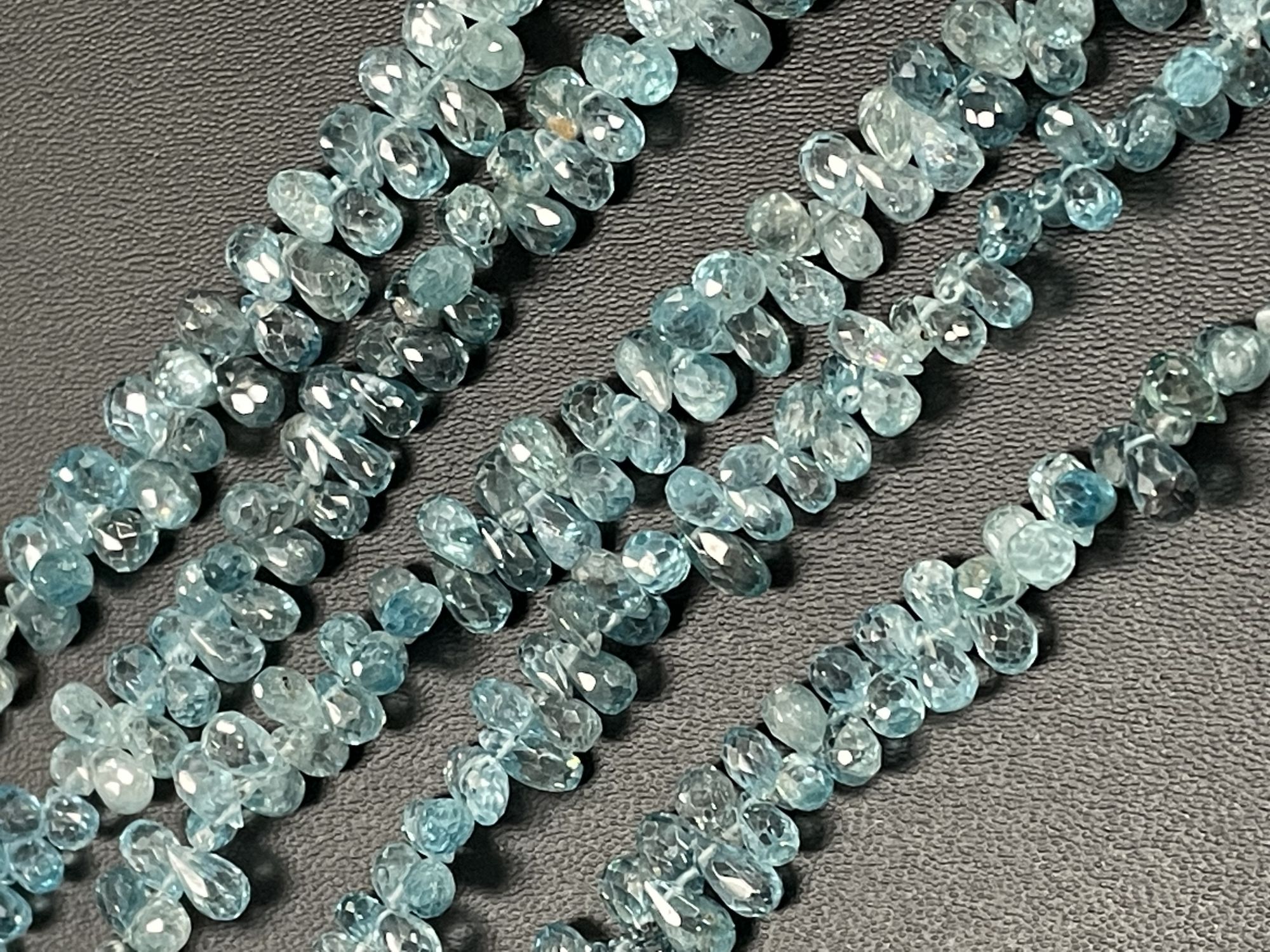 Blue Zircon Drop Faceted