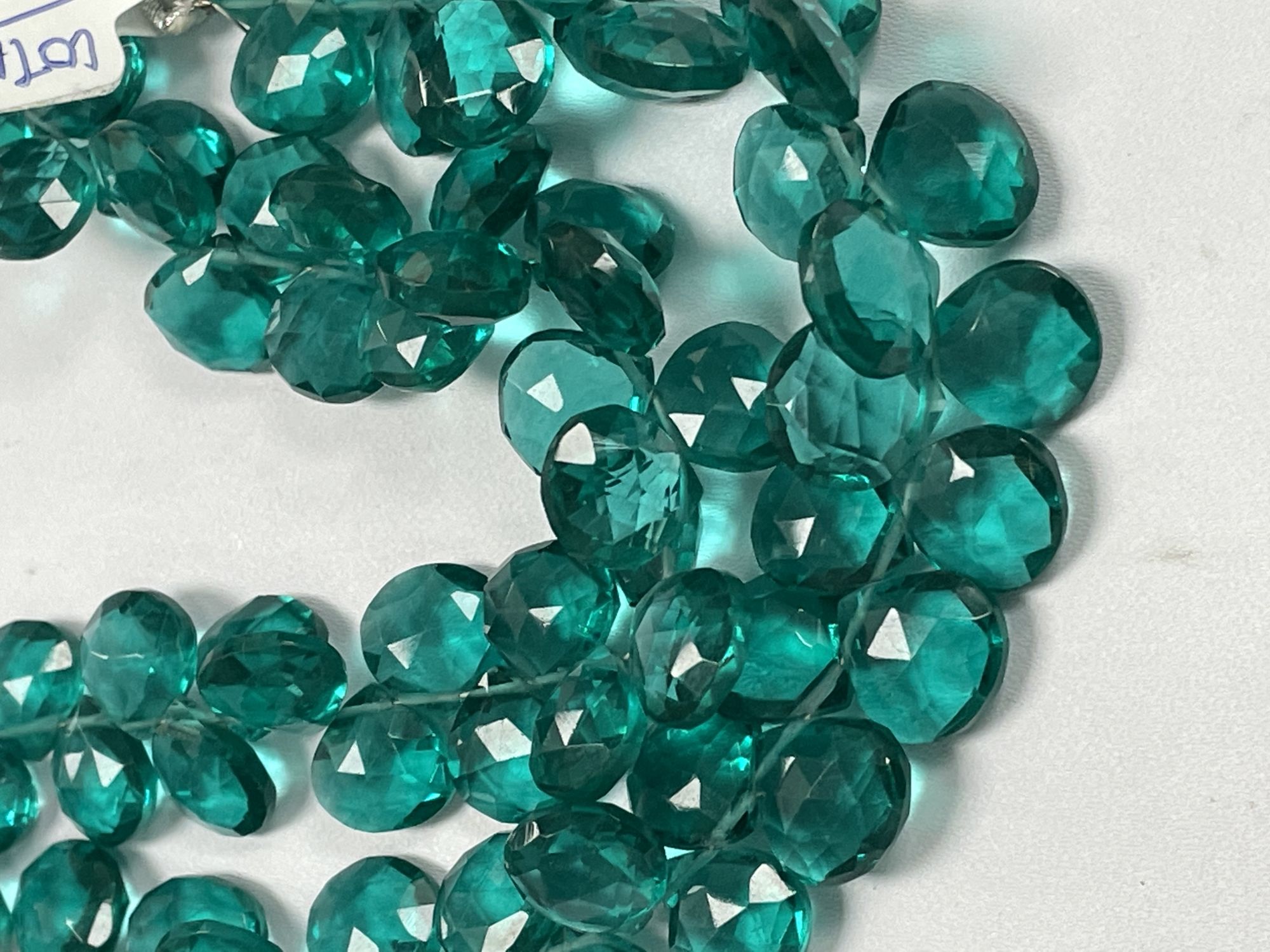 Teal Hydro Quartz Heart Faceted