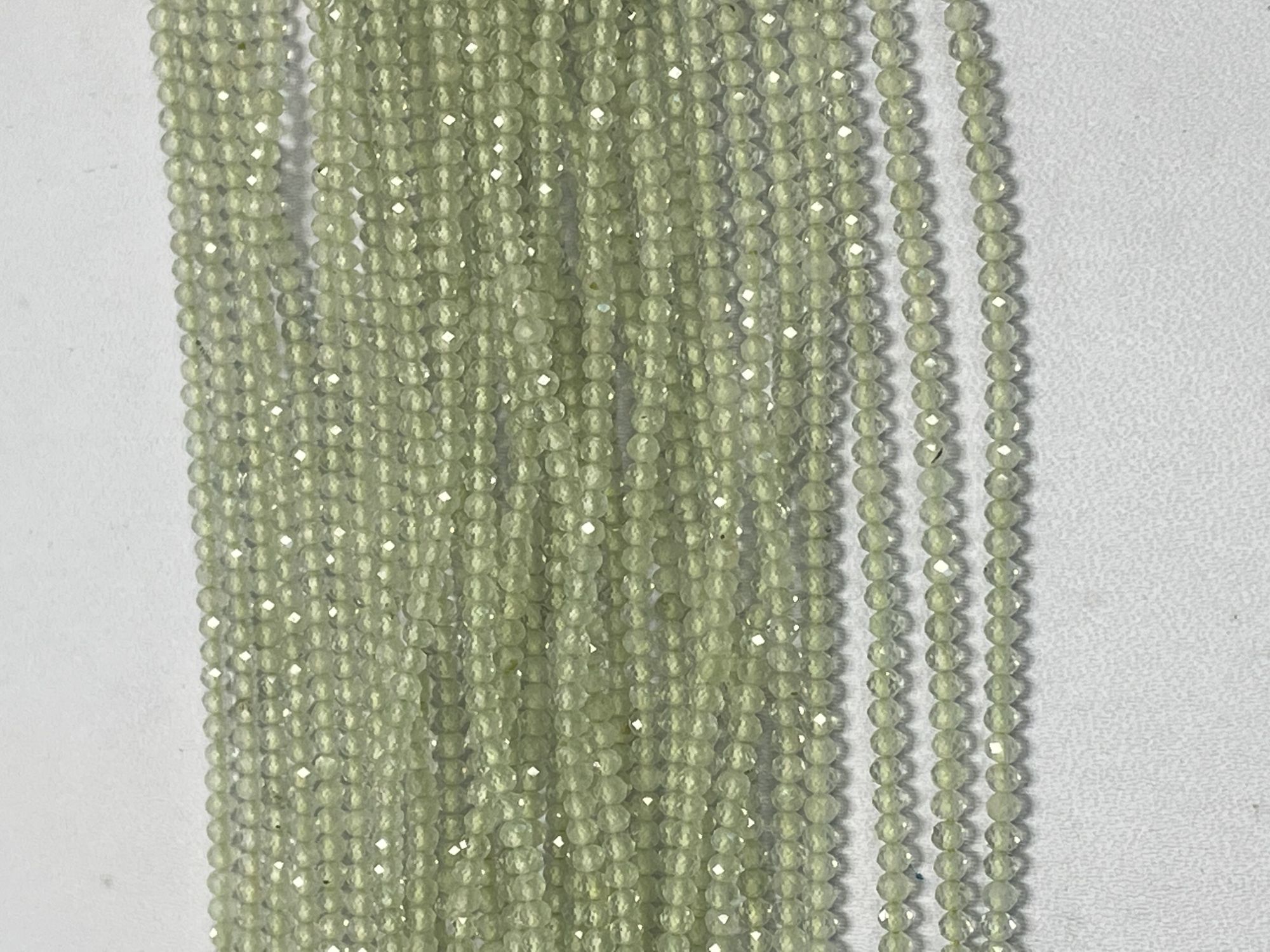 Prehnite Rondelle Faceted