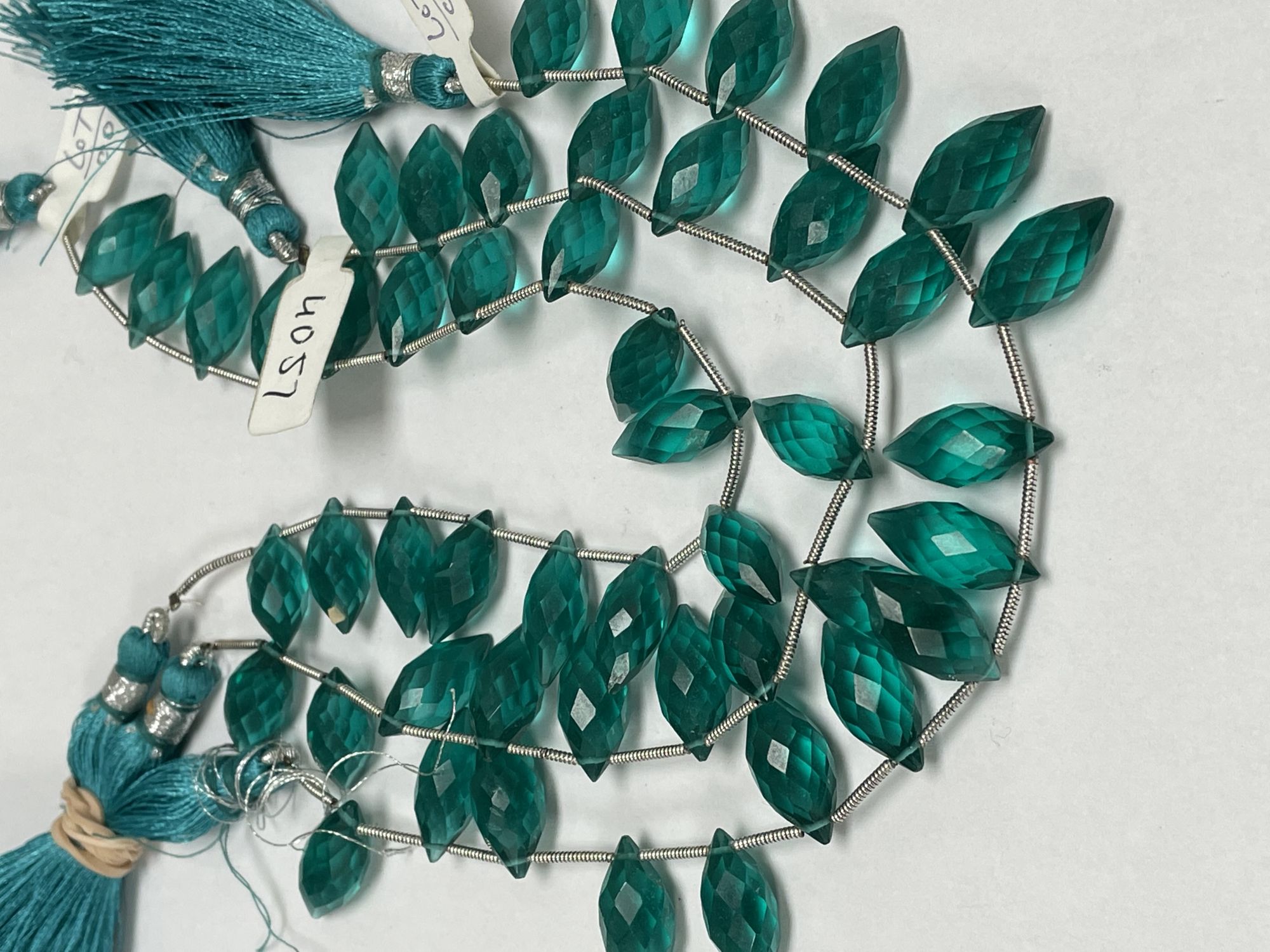 Teal Hydro Quartz Puff Marquise Faceted