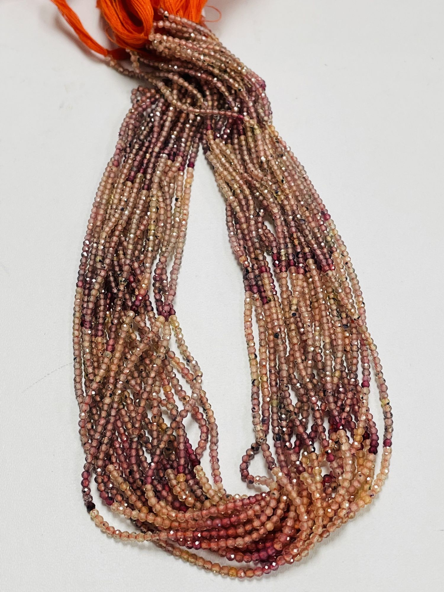 Shaded Orange Sapphire Rondelle Faceted