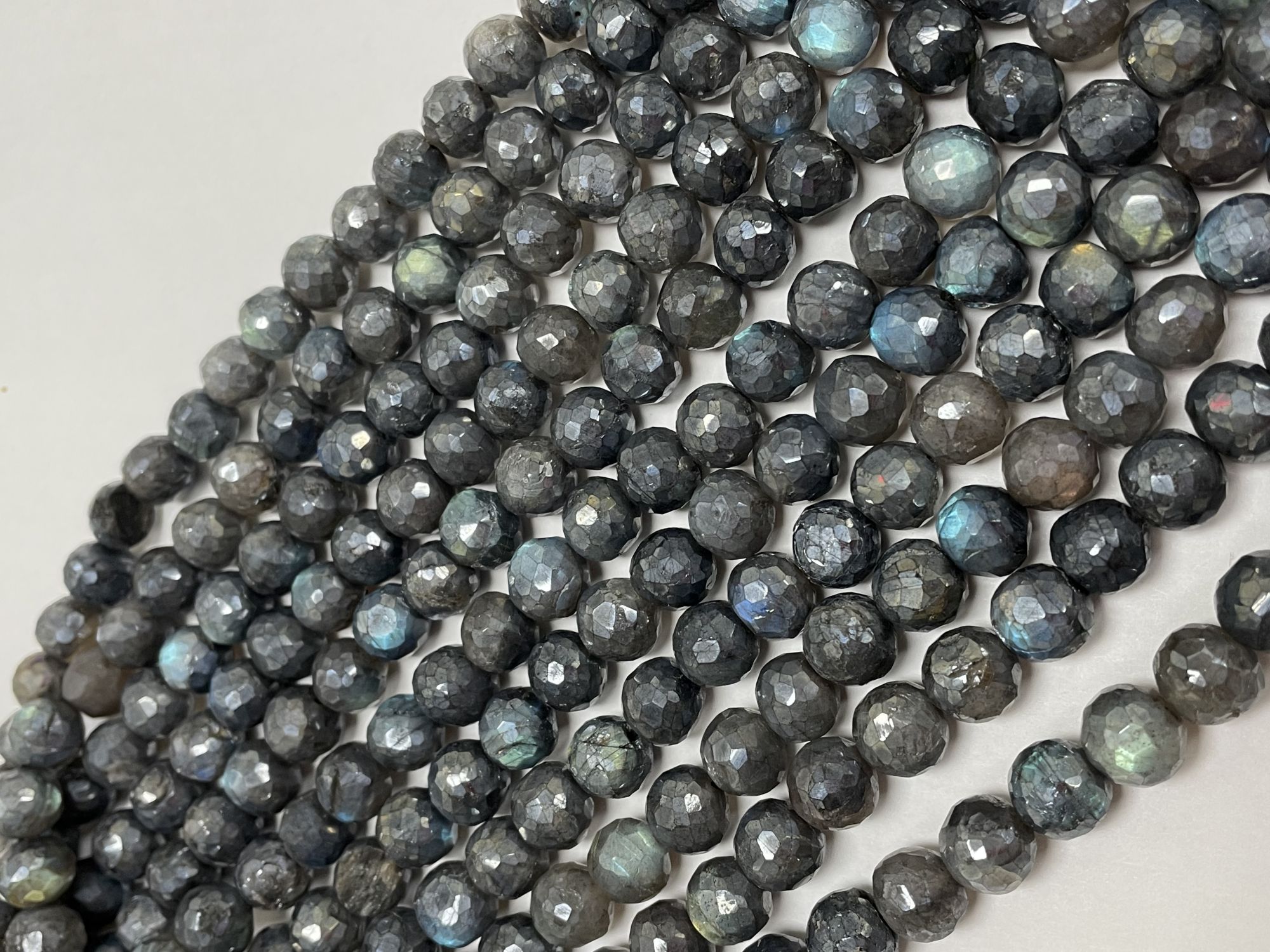 Coated Labradorite Round Faceted