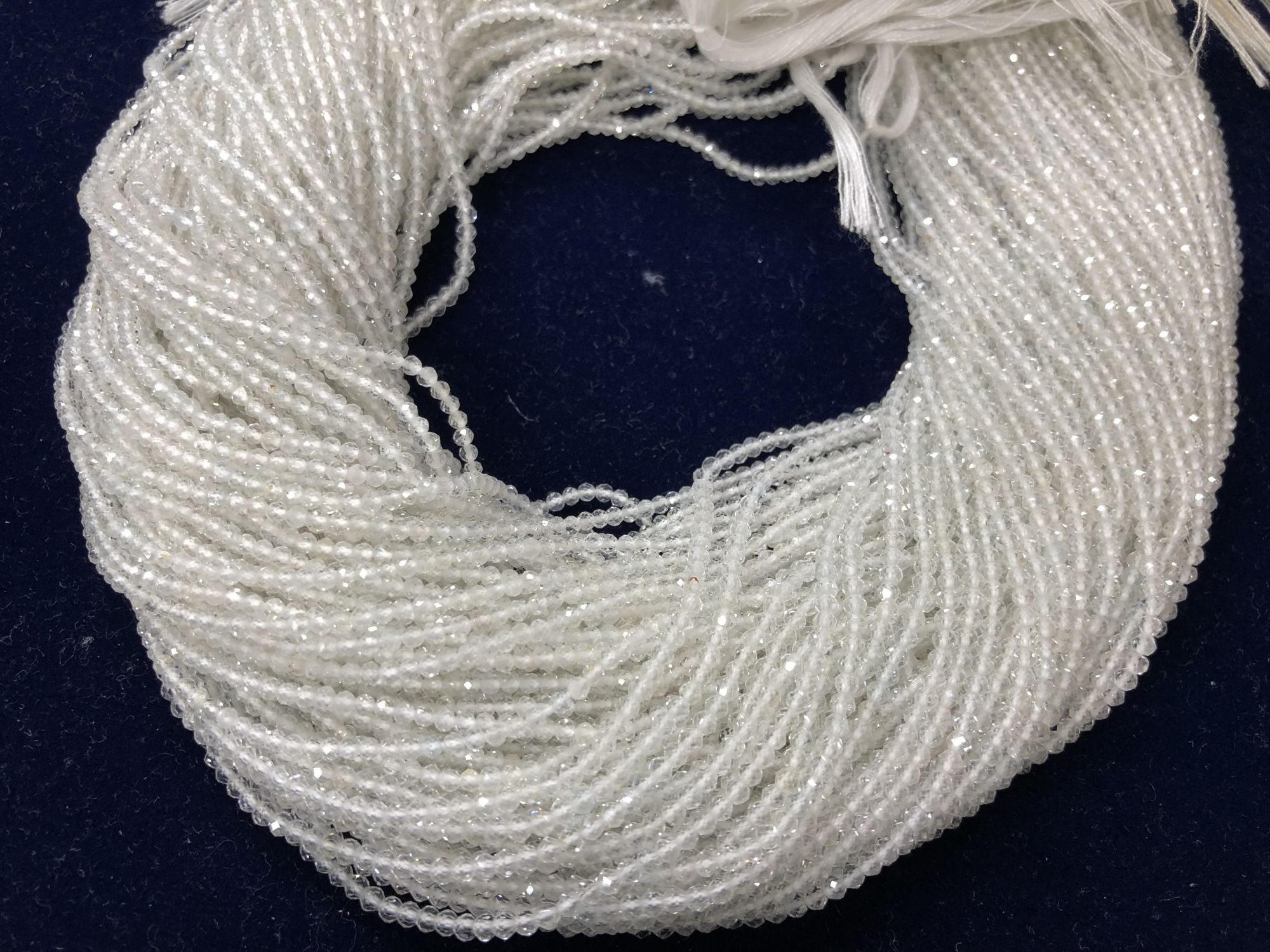 Natural White Topaz Rondelles Faceted