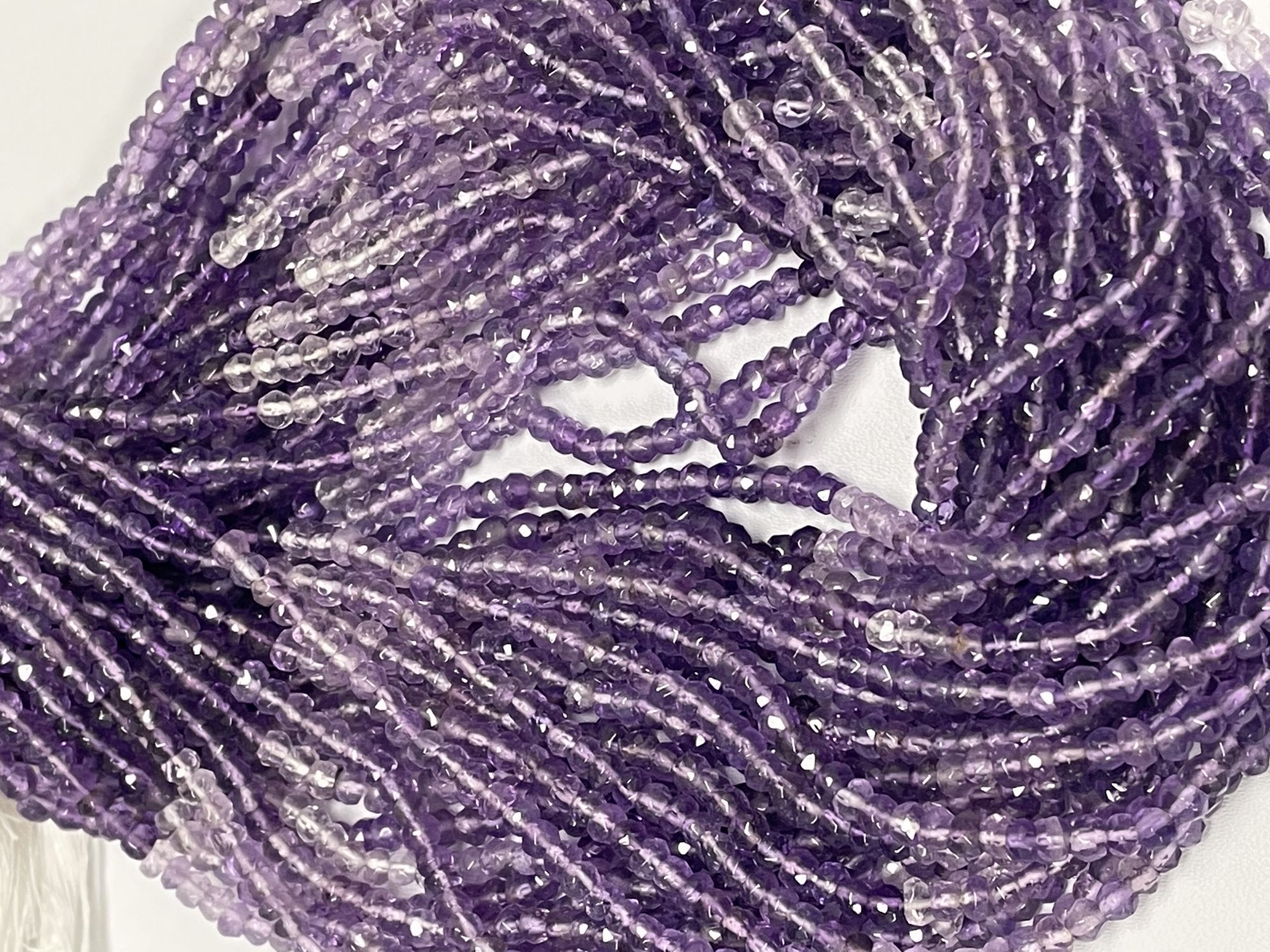 Shaded Purple Amethyst Rondelle Faceted