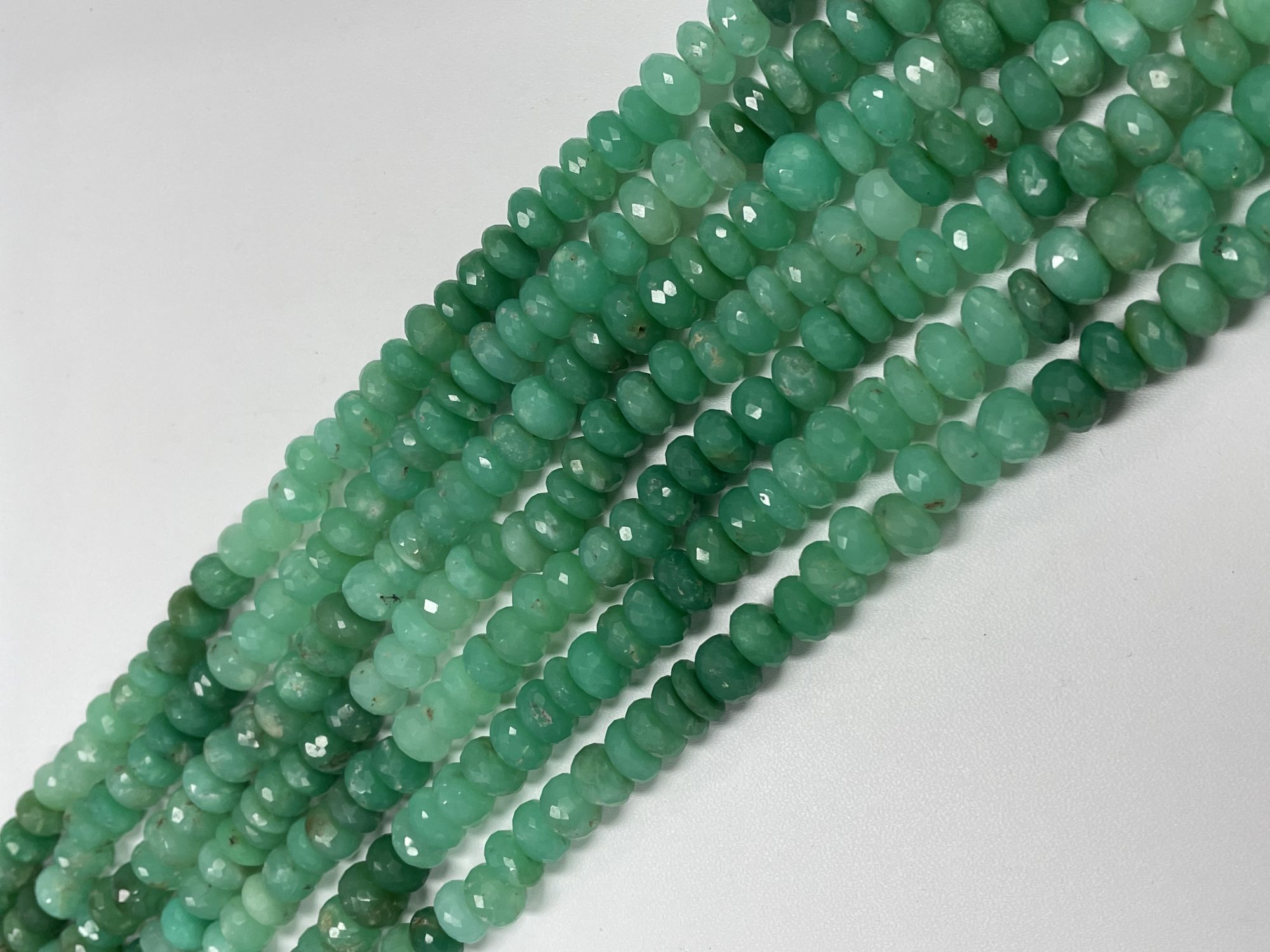 Shaded Chrysoprase Rondelle Faceted