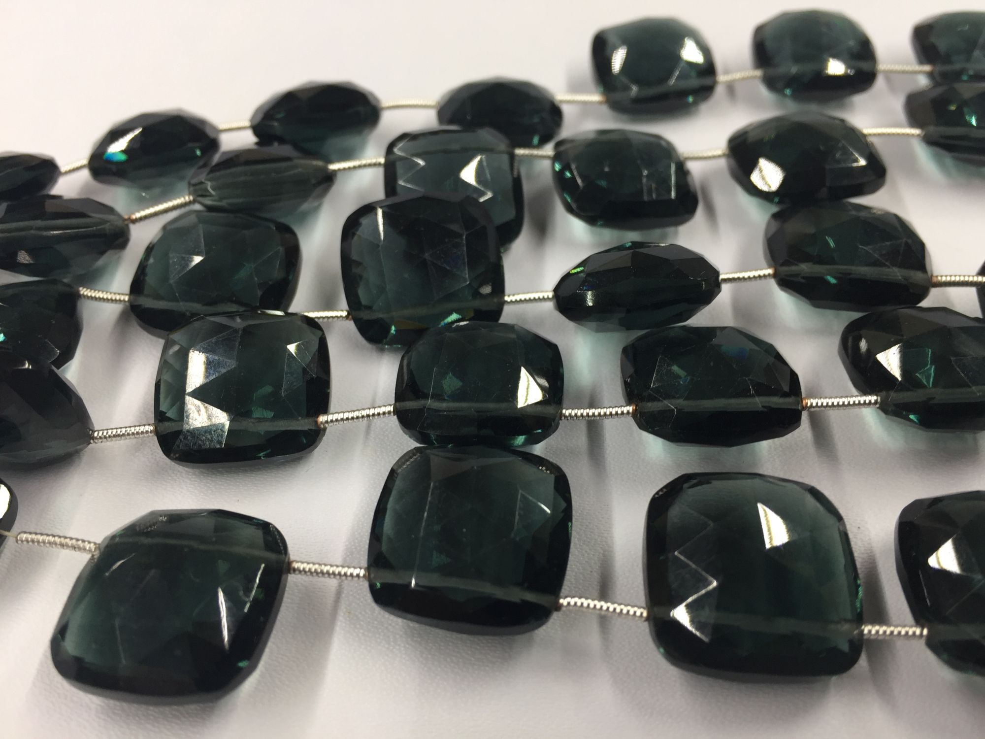 Grey Hydro Quartz Cushion Faceted