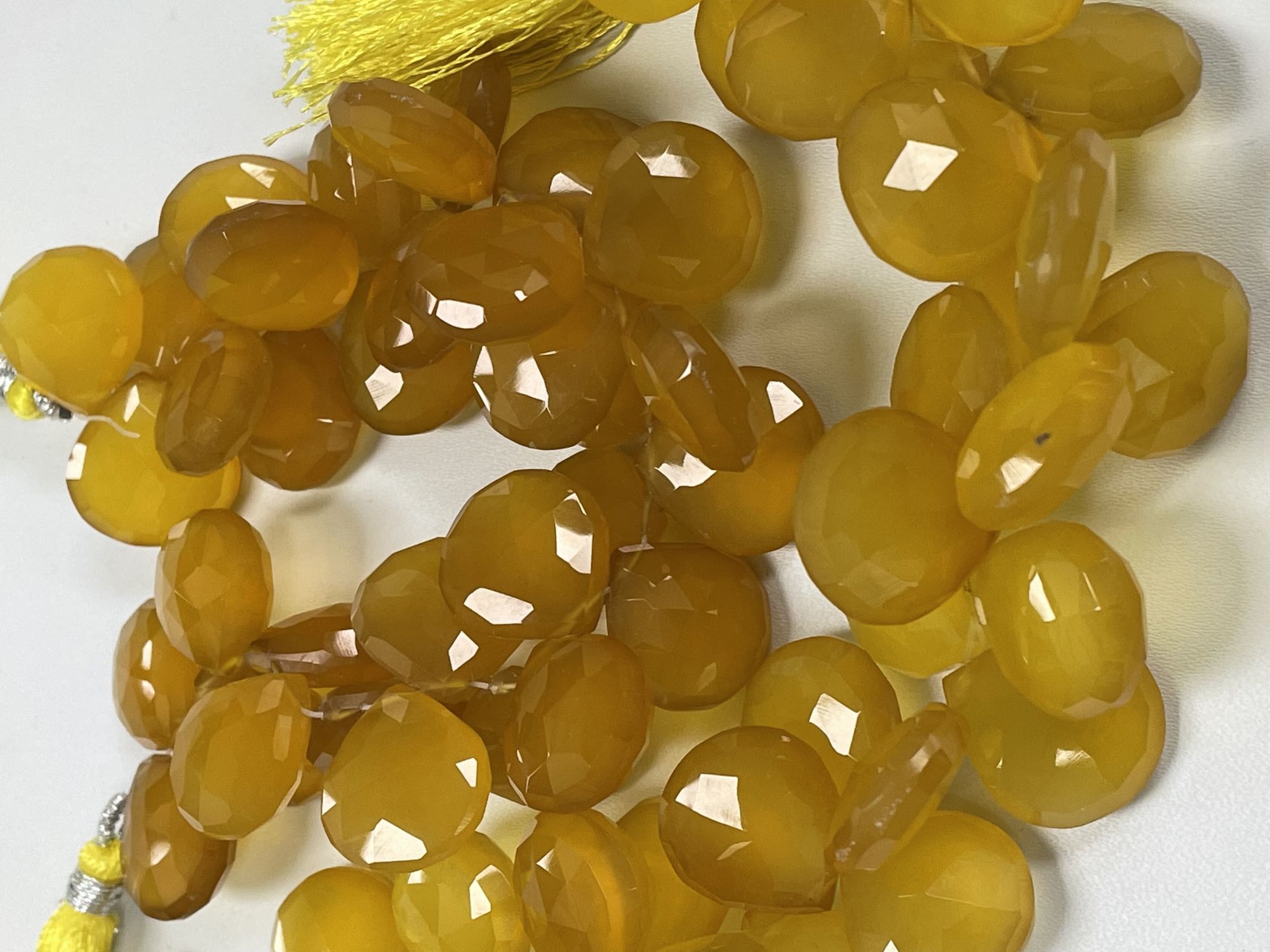 Yellow Chalcedony Heart Faceted