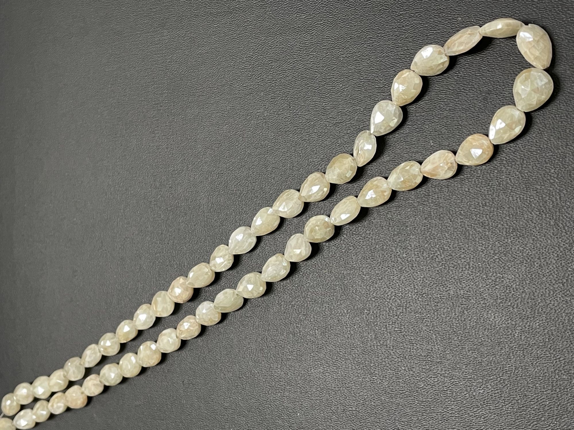 Pearl White Silverite Pear Faceted
