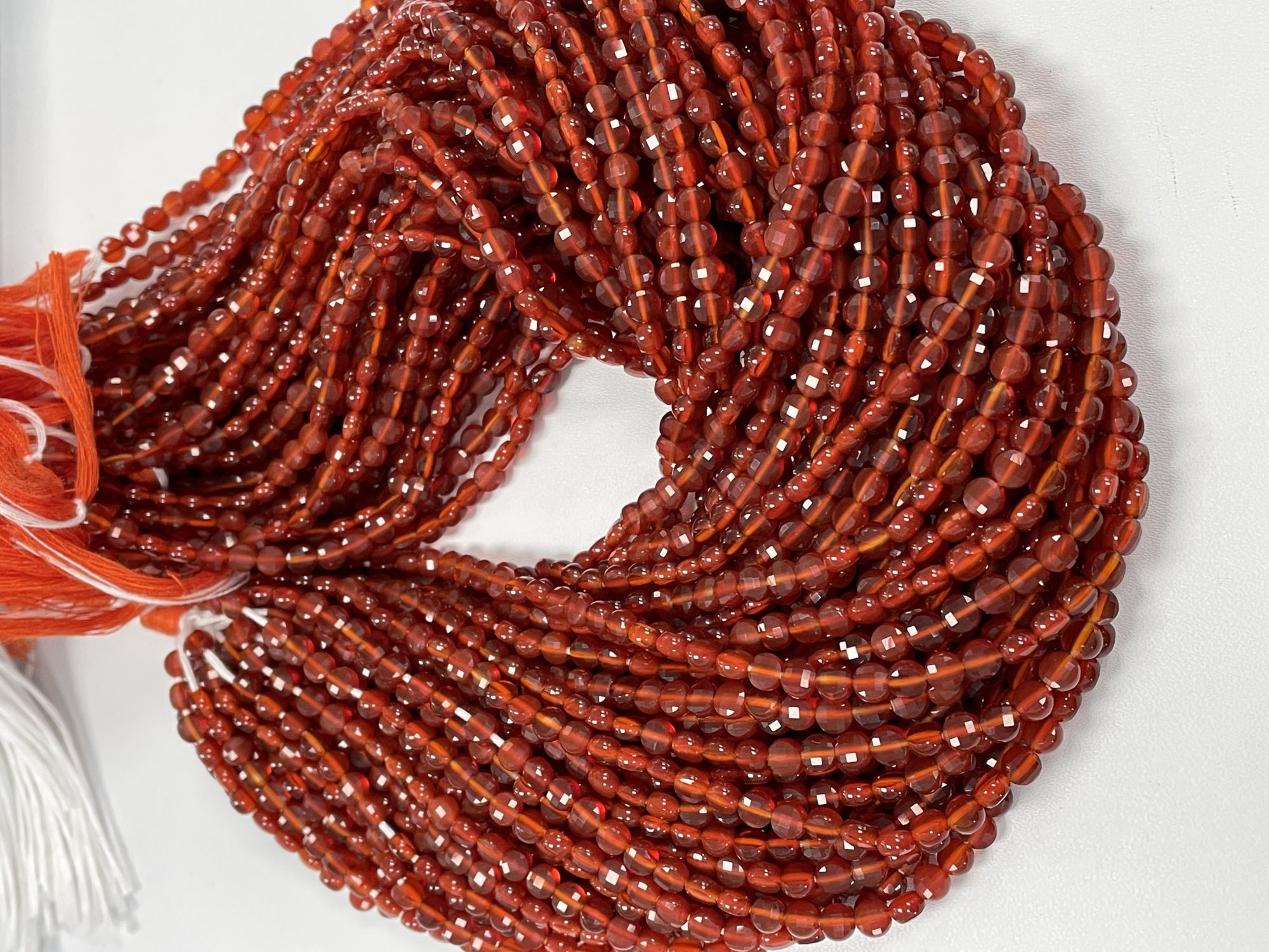 Orange Chalcedony Coin Faceted