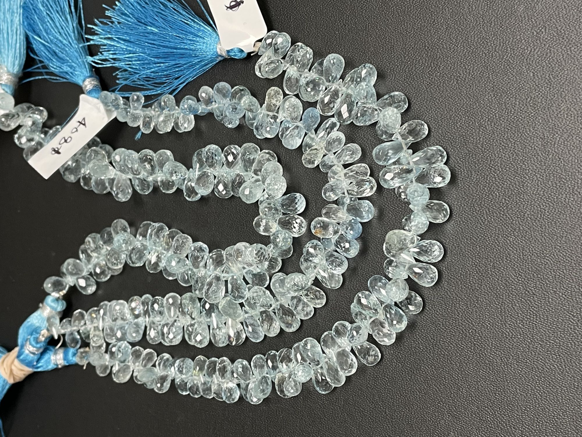 Aquamarine Drop Faceted