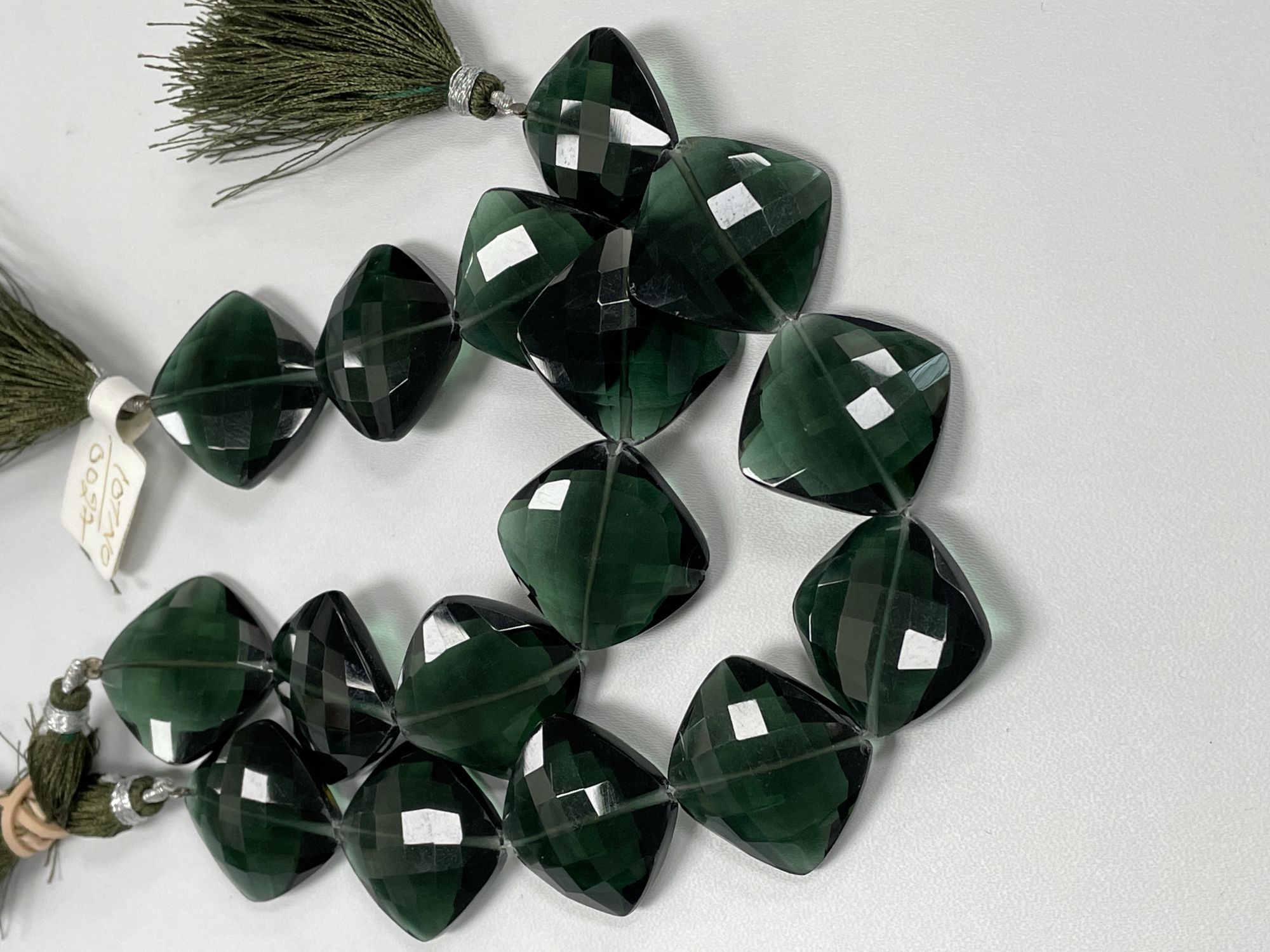 Forest Green Hydro Quartz Cushion Faceted