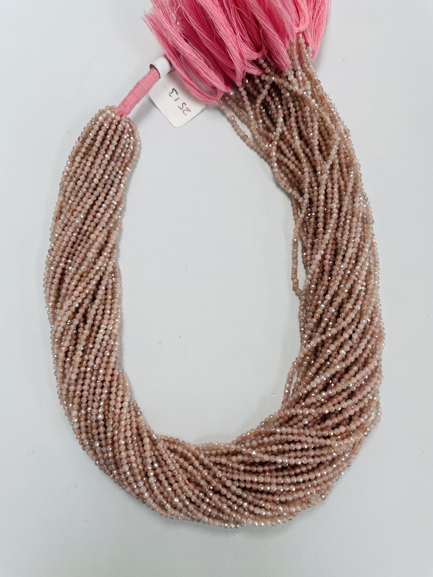 Coated Pink Moonstone Rondelle Faceted