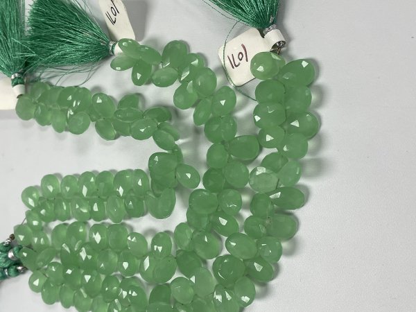 Green Chalcedony Pear Faceted