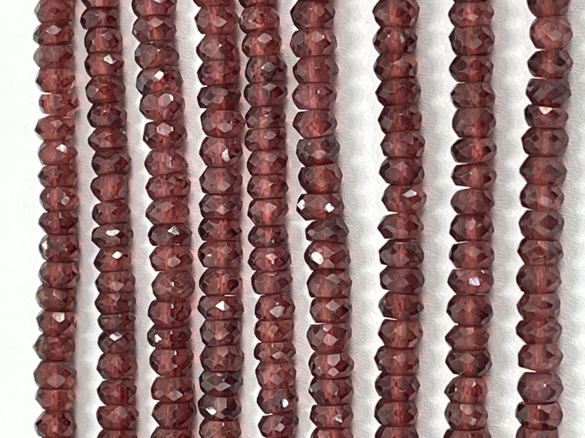 Red Garnet Rondelle Faceted