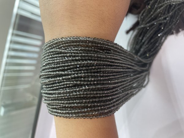 Obsidian Rondelle Faceted