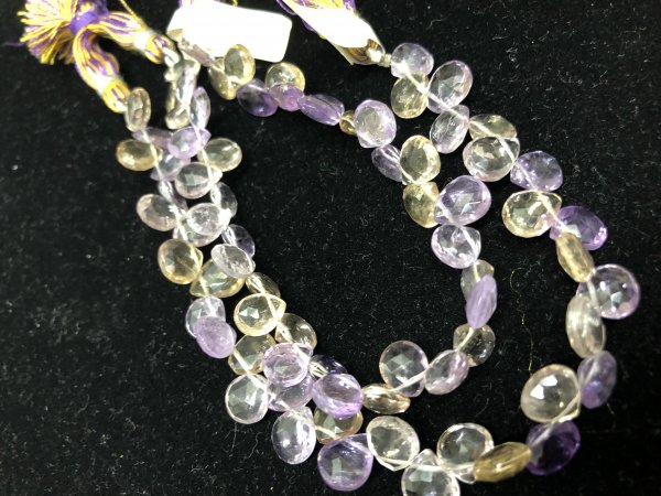 Ametrine Hearts Faceted