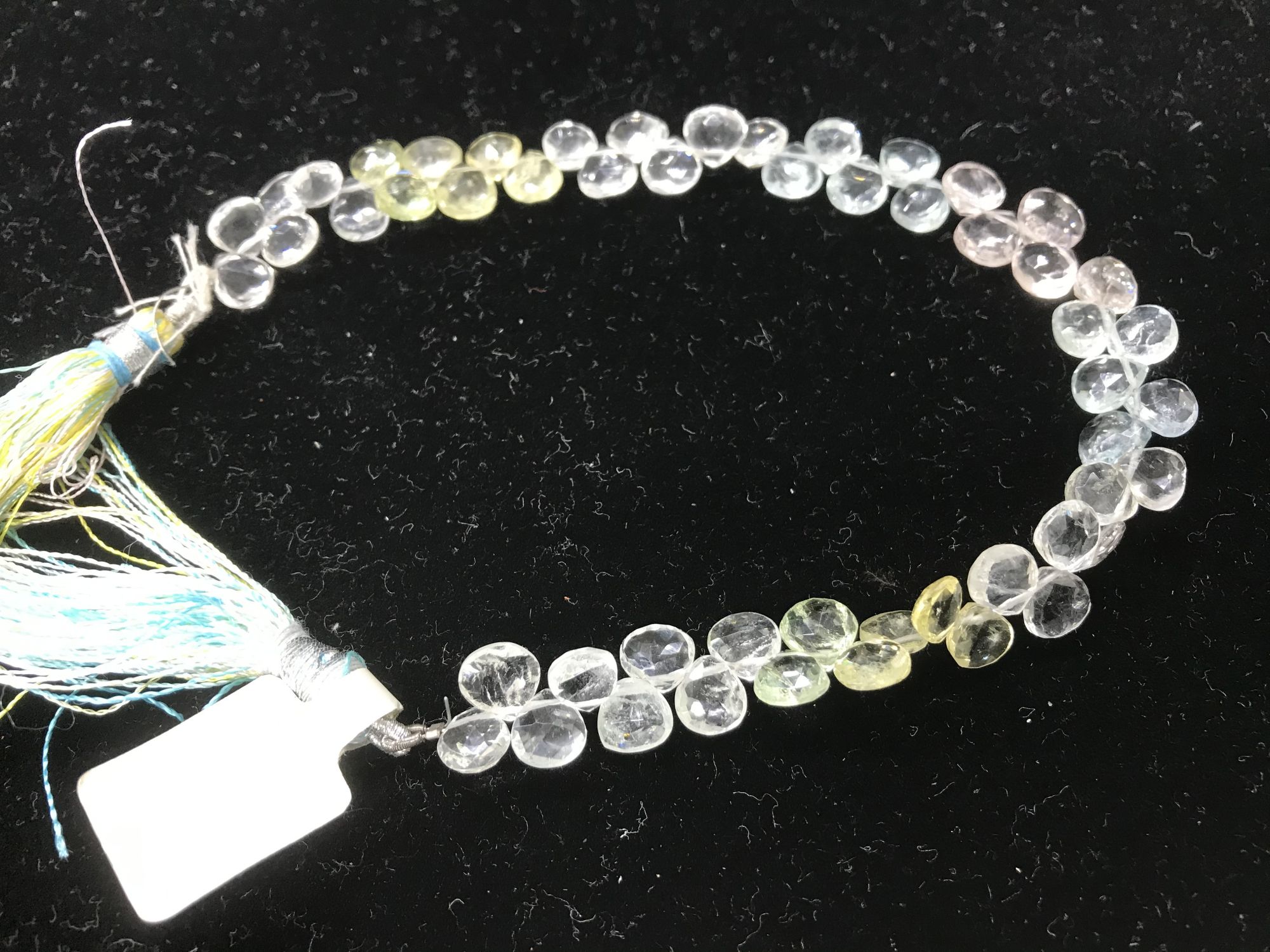 Multi Aquamarine Hearts Faceted