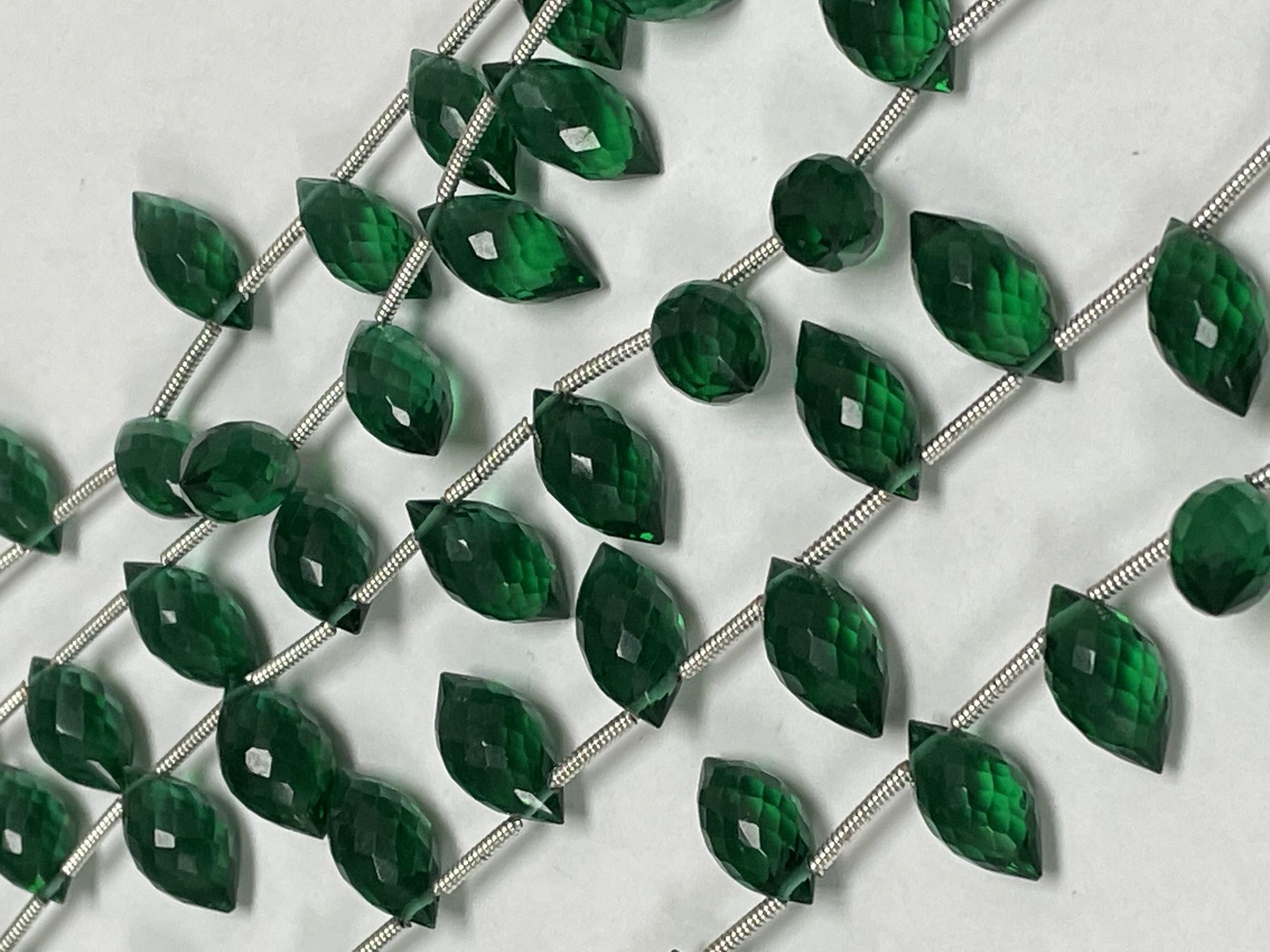 Green Hydro Quartz Puff Marquise Faceted