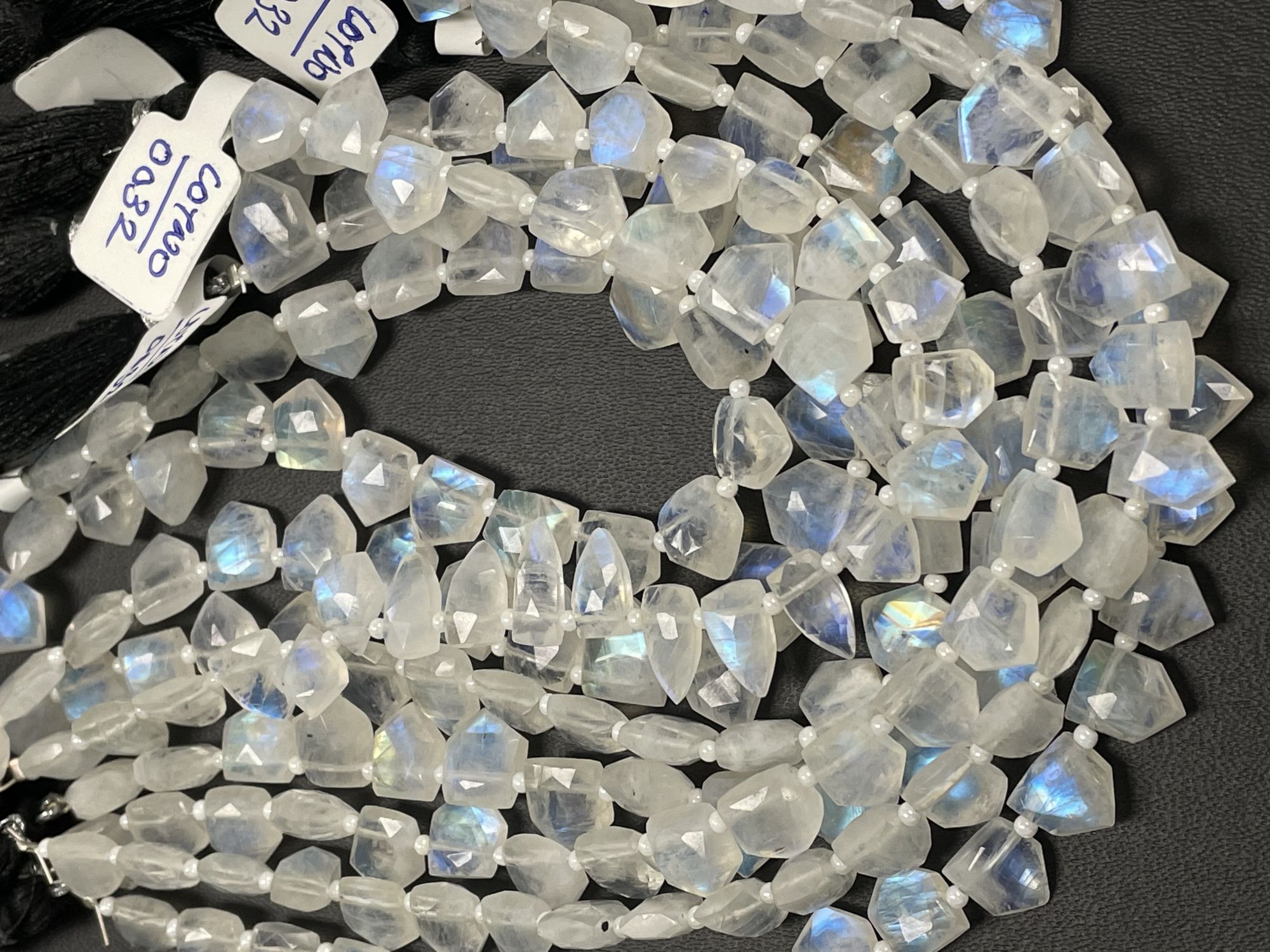 Rainbow Moonstone Fan Cut Faceted